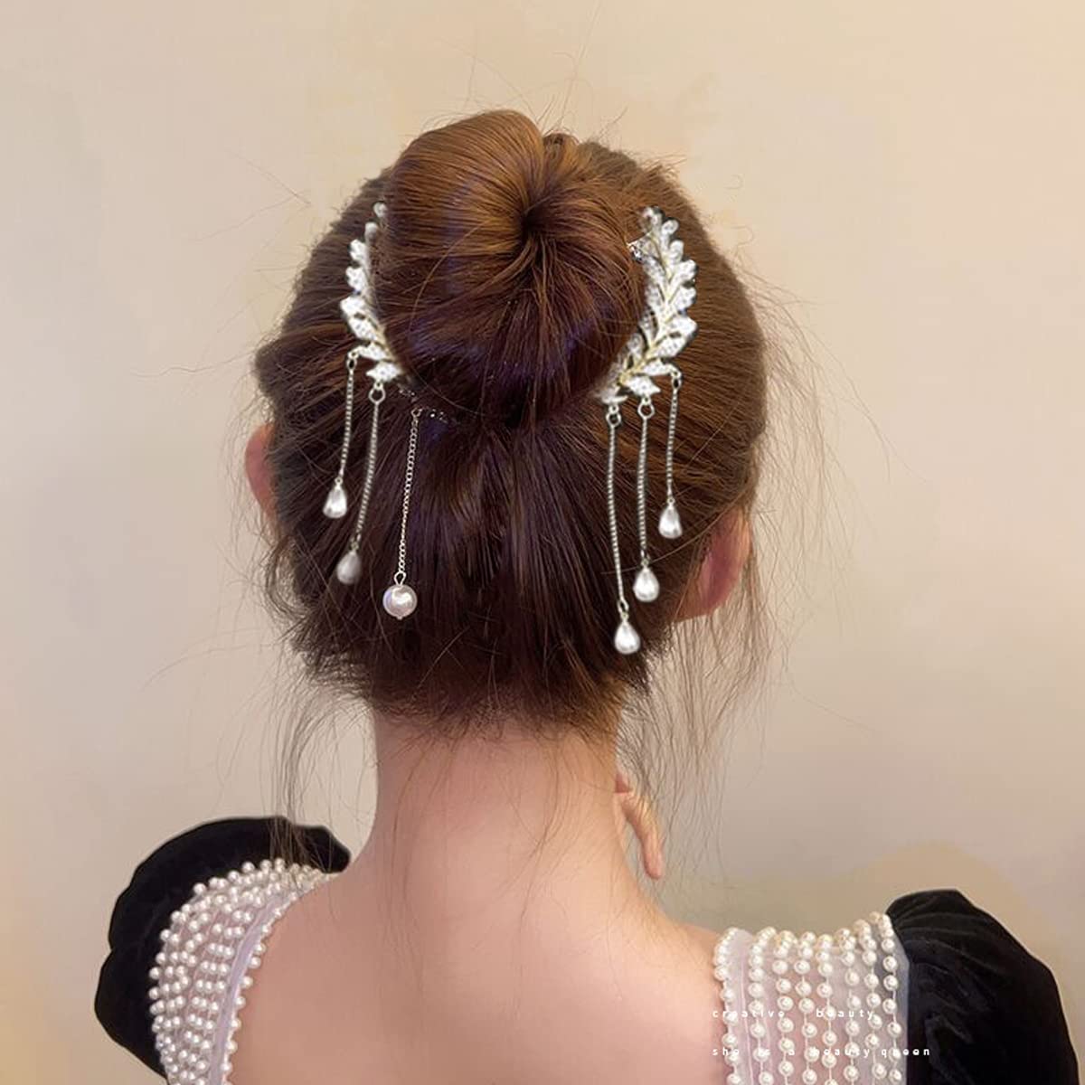 SANNIDHI® Rhinestone Claw Hair Clips for Women - Elegant Twist Bun Holders for Wedding, Party & Everyday Use - Trendy Metal Hair Accessories for Women & Girls (2-Pack)