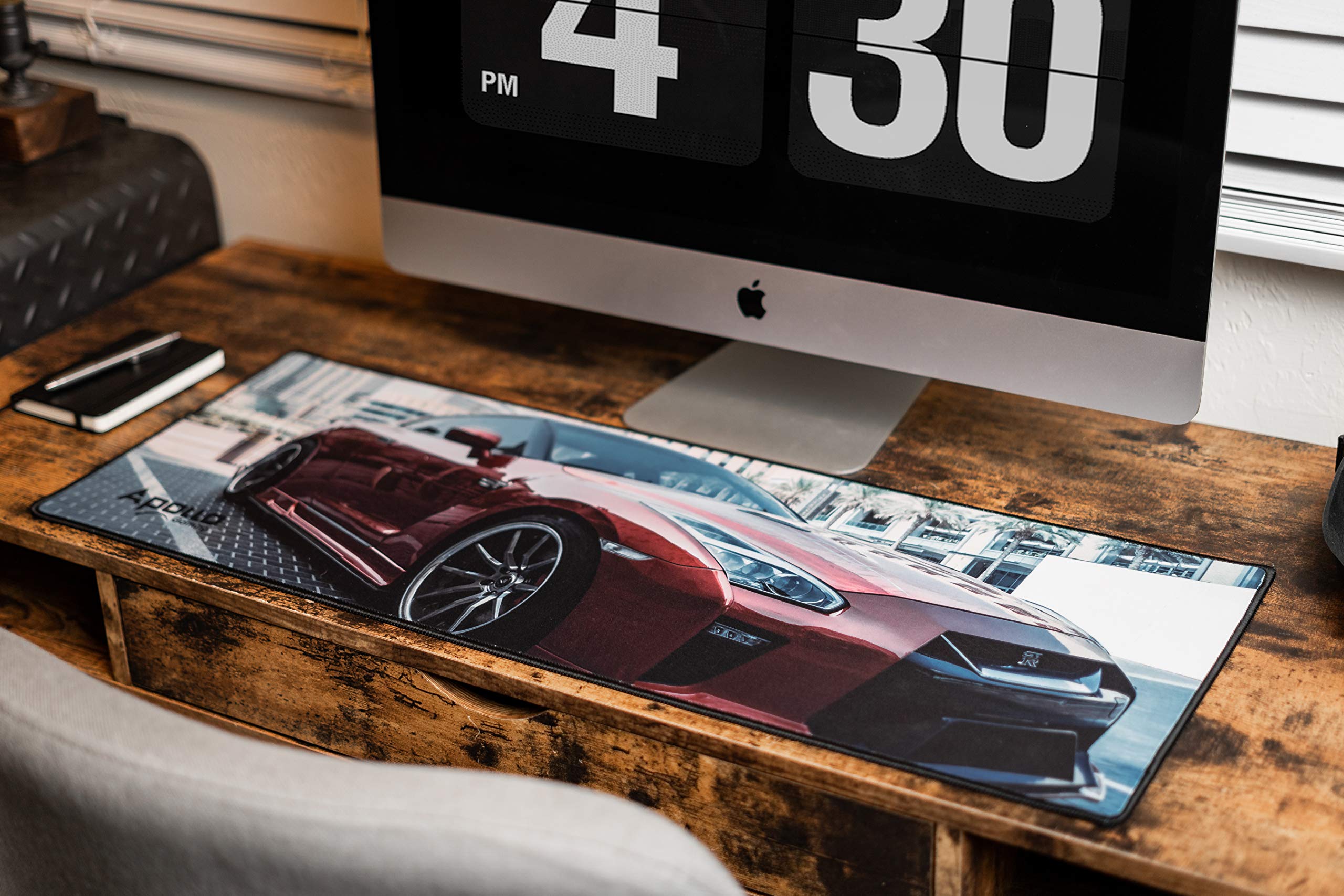 Extended XXL Mouse Pad with Stitched Edges & Microfiber Surface - 31.5×11.8 Inch Large Desk Mat for Keyboard and Mouse - Non-Slip Base Gaming Mousepad for PC, Laptop, Office & Home Workspace