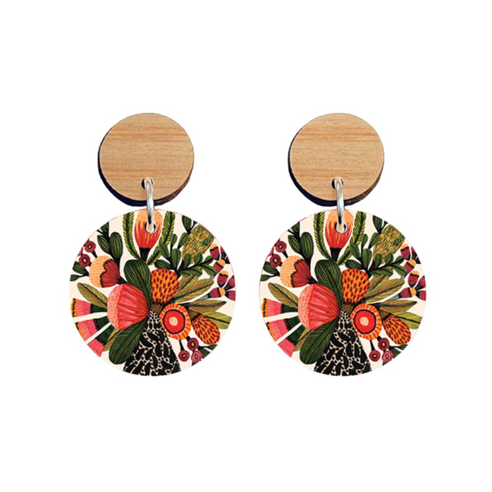 Stylish Aero Designer Earrings - Elegant Banksias in a Vase Design | Perfect for Parties, Weddings & Special Occasions