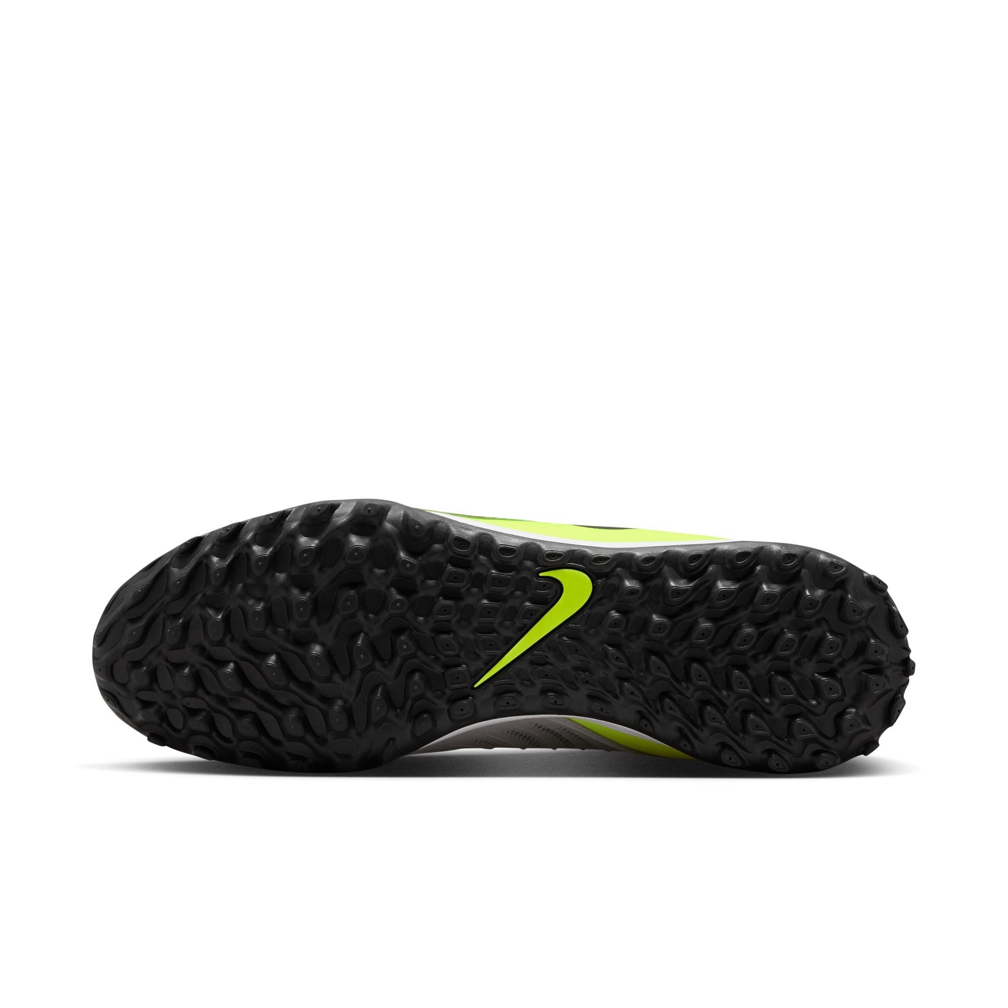 Nike Phantom GX 2 Academy TF Turf Soccer Shoes for Men - Metallic Silver/Black/Volt - Artificial Grass Football Cleats for Indoor & Outdoor Training, Games, and Matches