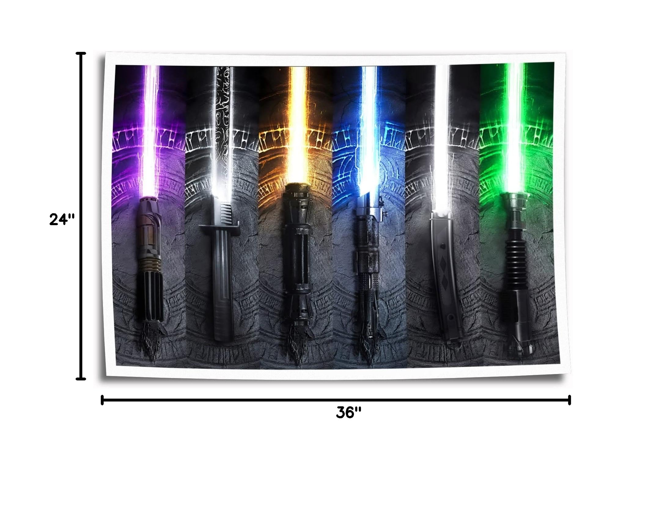 Star Wars Lightsaber Posters - Waterproof Canvas Wall Art Print for Room, Living Room, Bathroom Decor (24x36 Inches, Unframed) - Perfect for Home, Office & Game Room Decoration