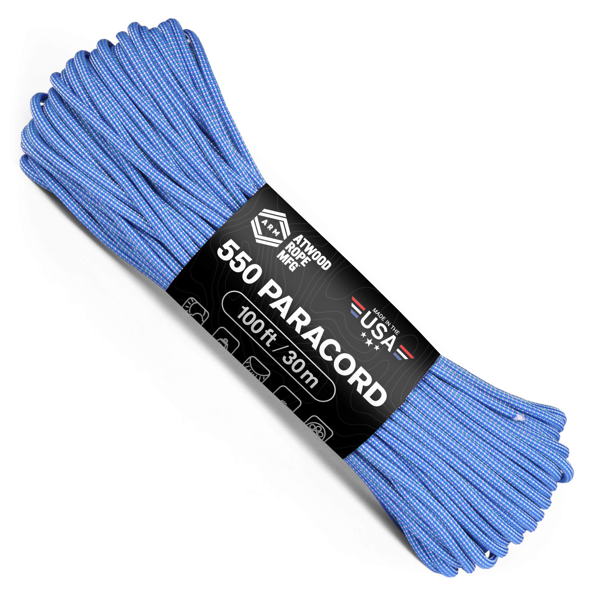 Atwood 550 Paracord 100ft - 7-Strand Nylon Survival Rope | for Camping, Hiking & DIY Crafts