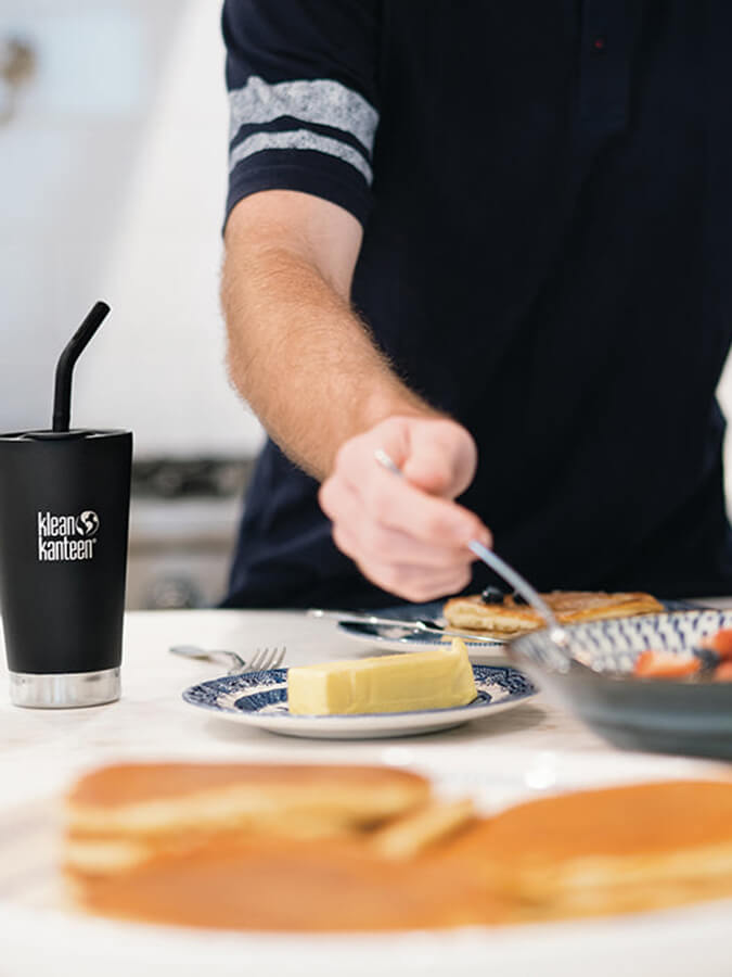 Klean Kanteen 2-Piece Stainless Steel Straw Set (8mm) - Black - Eco-Friendly Reusable Drinking Straws for Smoothies, Iced Coffee & Cold Beverages