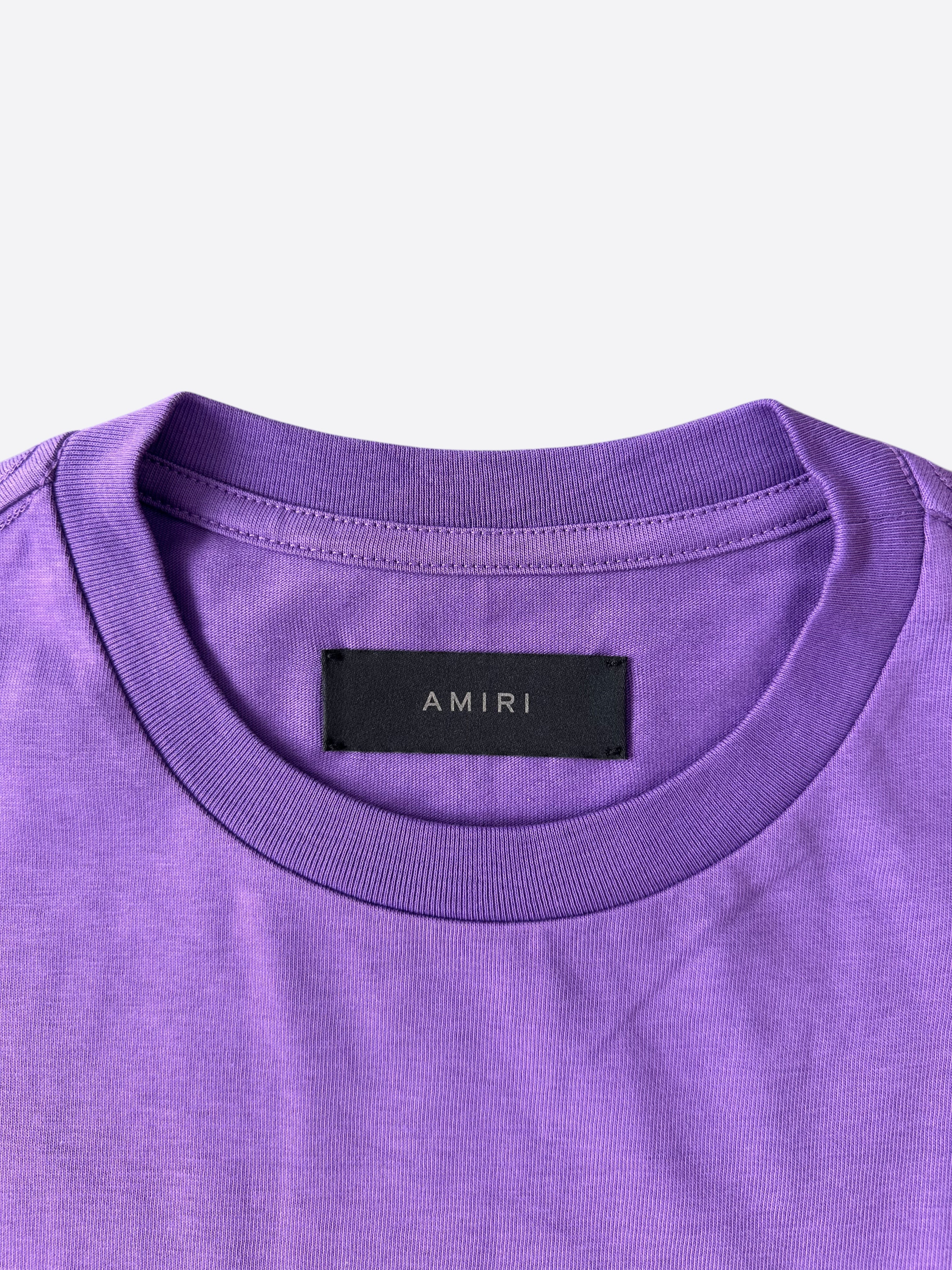 Amiri Purple & White MA Core Logo T-Shirt for Men - Stylish Graphic Tee for Casual Wear & Street Fashion