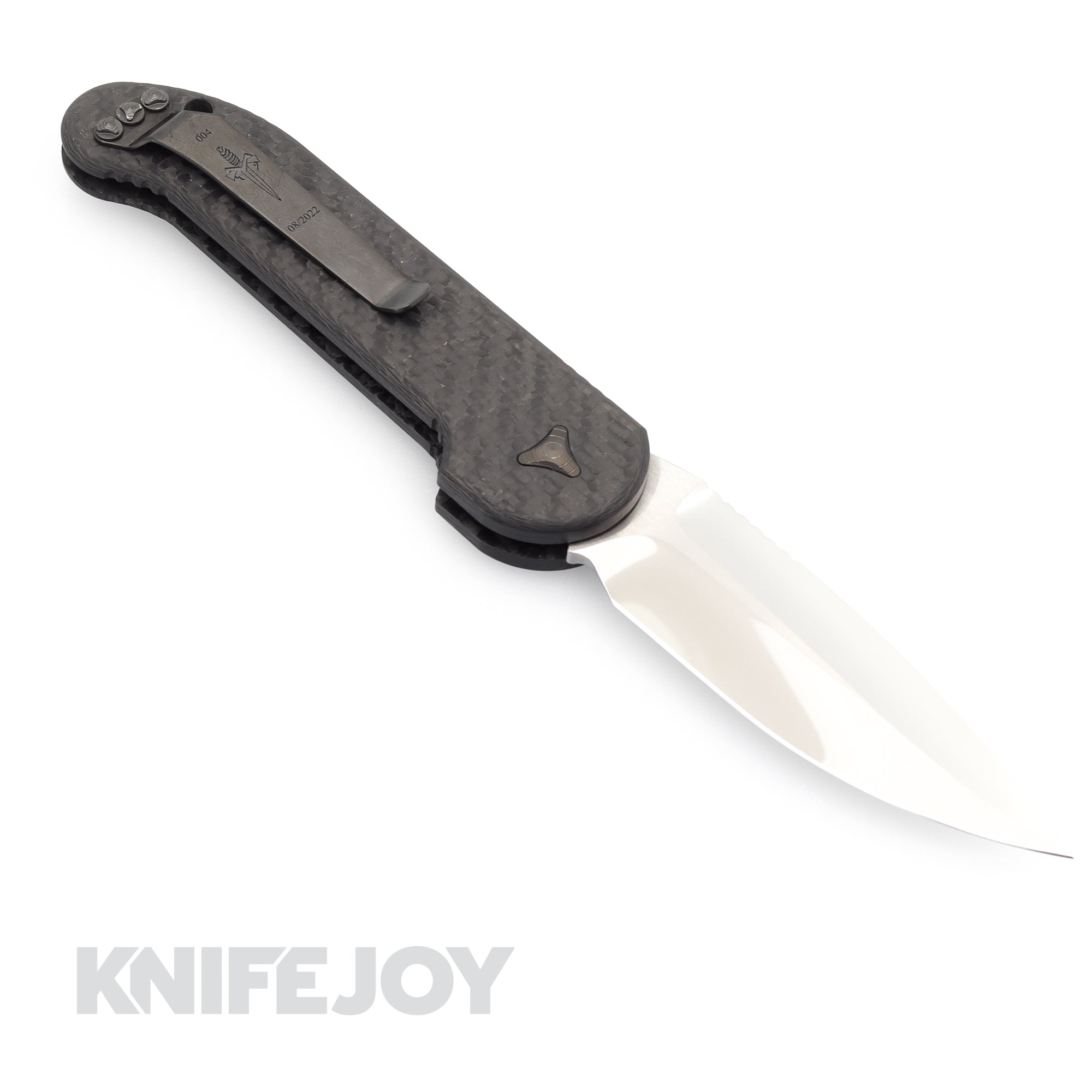 Marfione Custom Knives LUDT Folding Knife - Mirror Polished Blade, Carbon Fiber Handle, DLC Coated Hardware | EDC, Outdoor Survival, Tactical Gear, Collector's Item