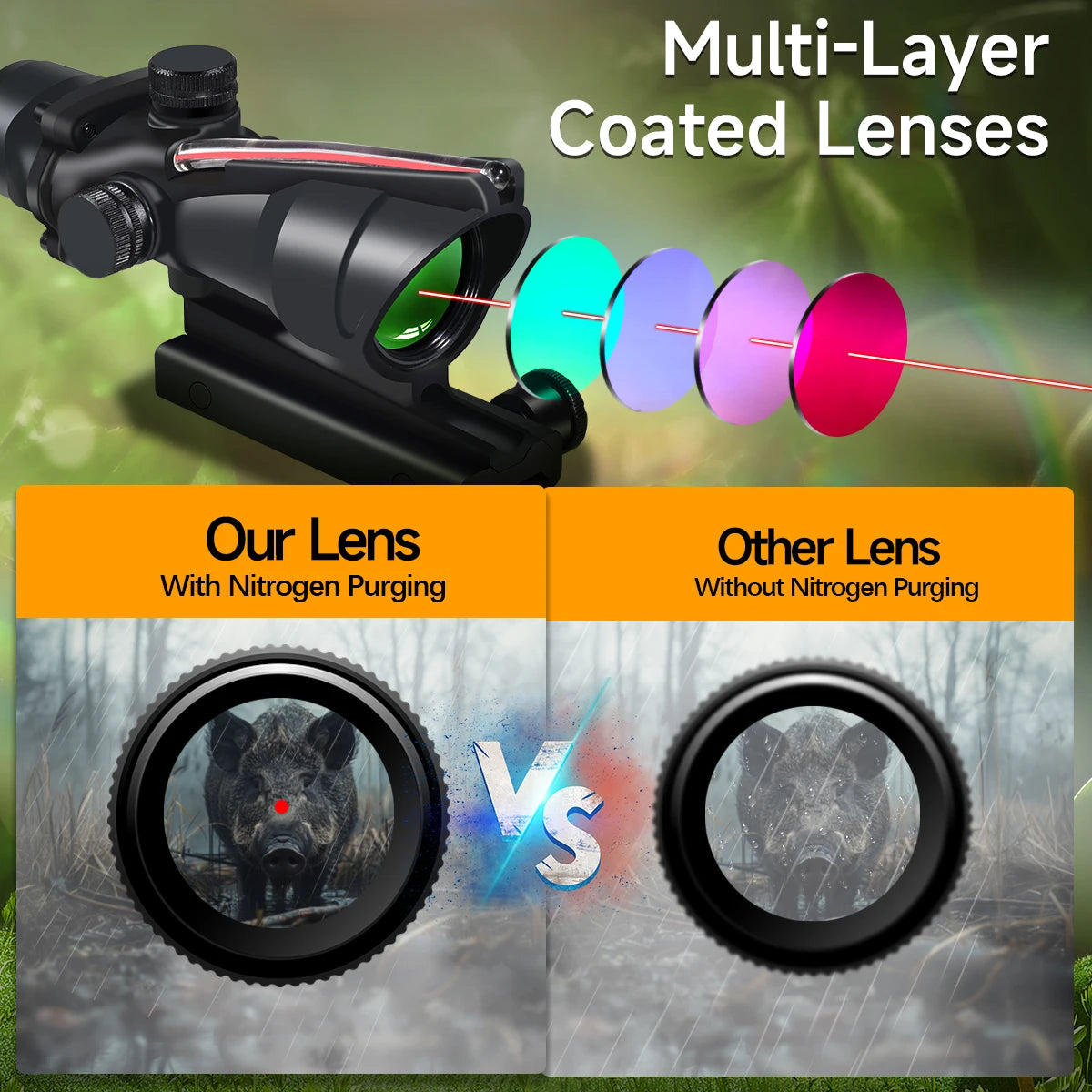 Trijicon ACOG 4X32 Rifle Scope with RMR - Fiber Optic Red/Green Dot Illumination, Etched Reticle - Perfect for Hunting, Tactical Shooting & Outdoor Adventures