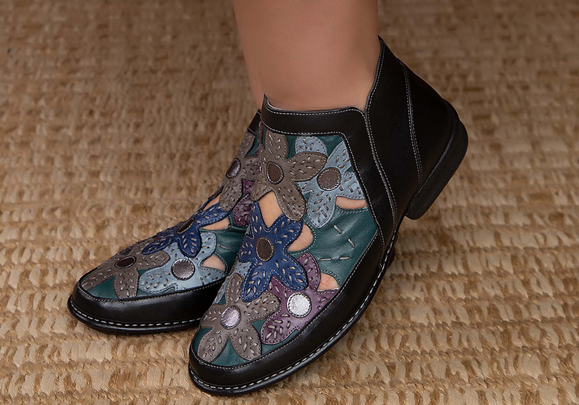 J Gean Tania Women's Comfortable Leather Ankle Boots - Made in Brazil - Perfect for Casual Outfits, Office Wear & Fall Fashion