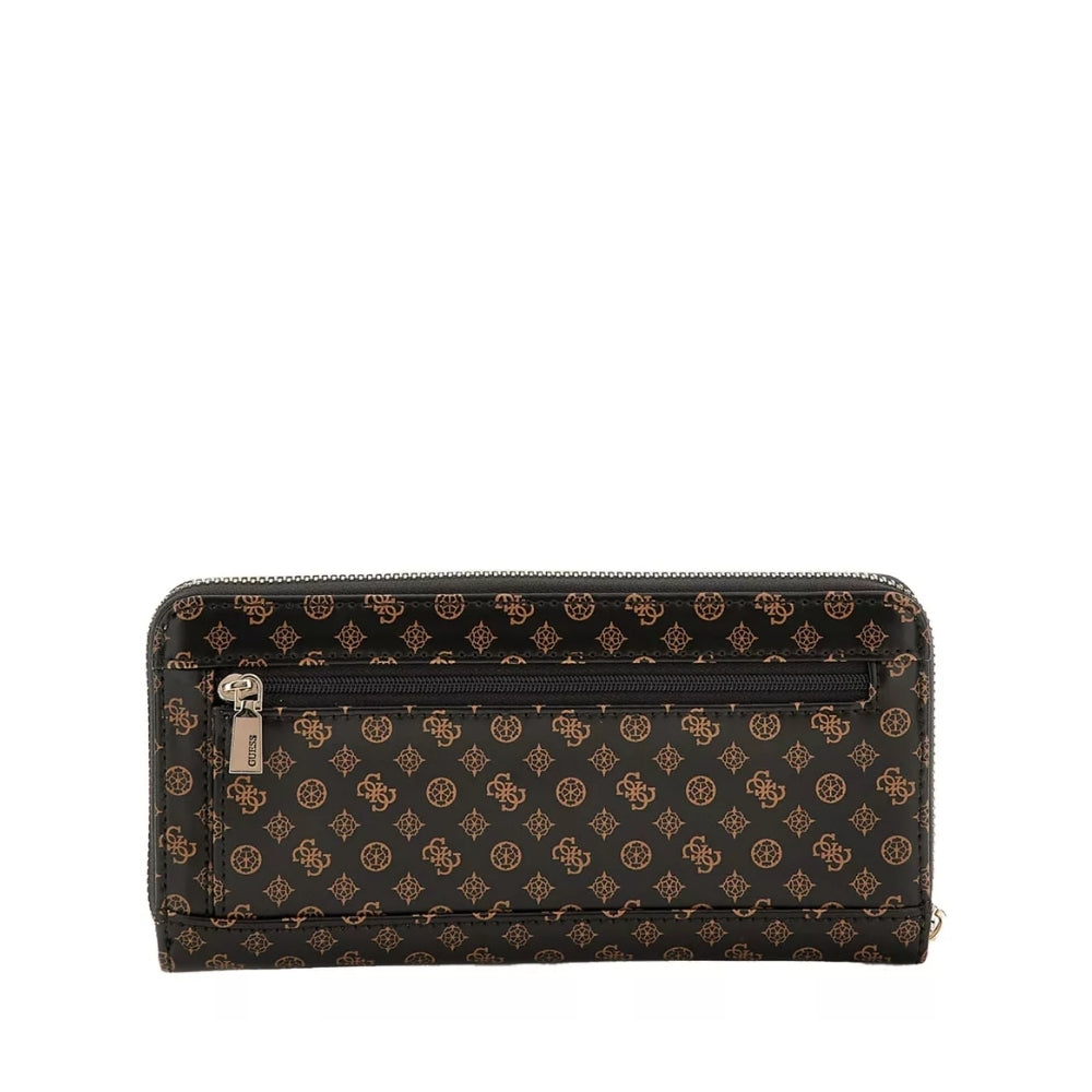 Brown Arlena Logo Large Zip Around Wallet - Stylish & Spacious Leather Wallet for Women - Perfect for Everyday Use, Travel & Business