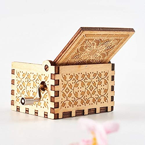Hand Crank Wooden Music Box - Unique Father to Daughter Gift, Engraved Keepsake Musical Box with Classic Melodies | Perfect for Birthdays, Anniversaries & Special Moments