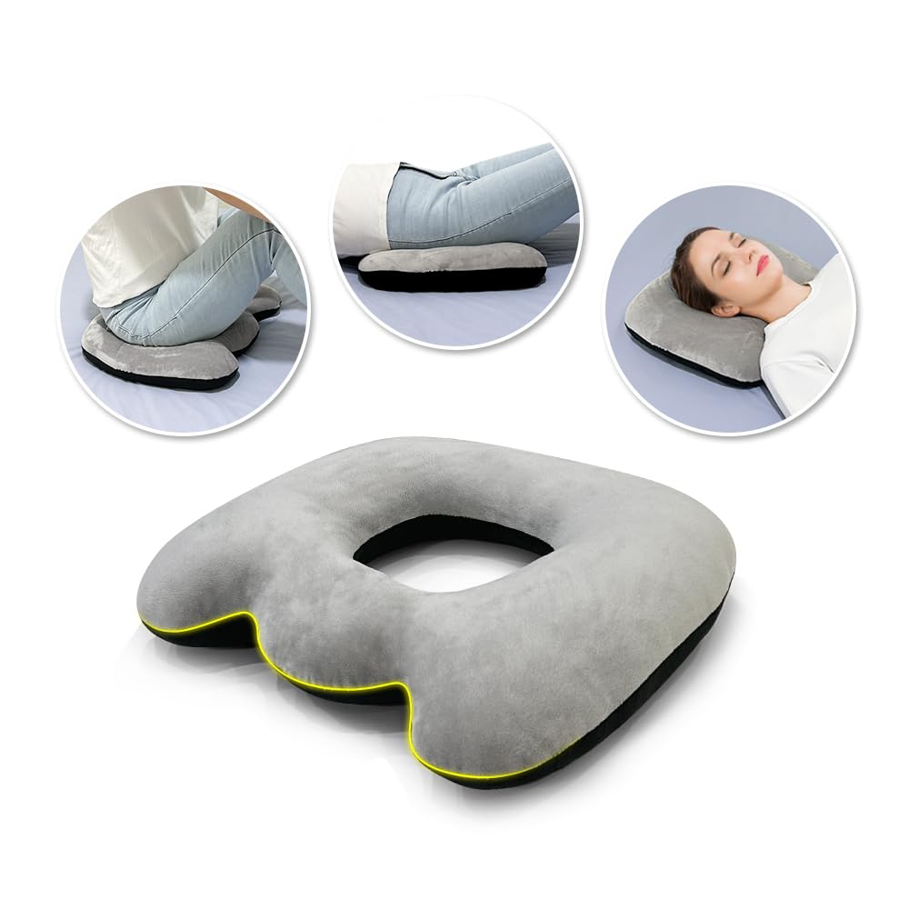 **Donut Pillow for Hemorrhoids & Tailbone Pain Relief - Postpartum & Bed Sore Cushion - Pressure Ulcer & Surgery Recovery Seat Cushion - Comfort for Office, Car & Home Use**