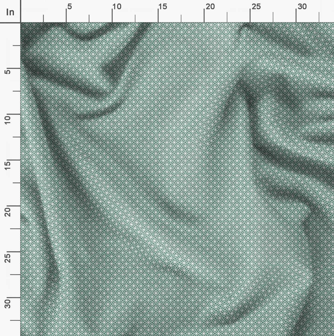 Soimoi Moss Green Georgette Fabric by The Yard - 42 Inch Wide Cross & Geometric Print Textile for Dresses, Curtains & Home Decor - Soft & Stylish Fashion Material
