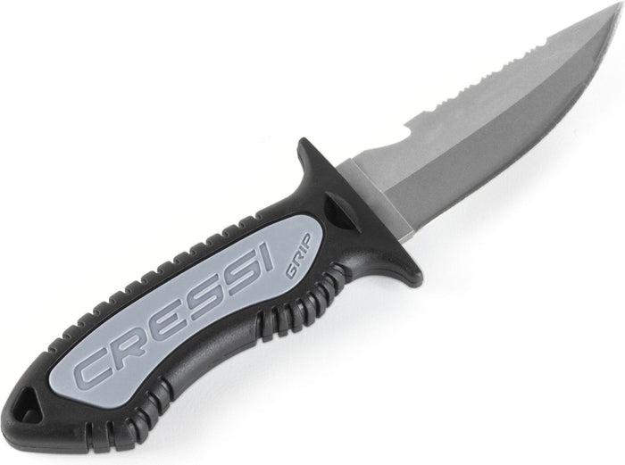Cressi Small Grip Scuba Diving Knife with Steel Tip - Professional Dive Tool for Underwater Safety & Fishing | Perfect for Spearfishing, Snorkeling & Marine Activities