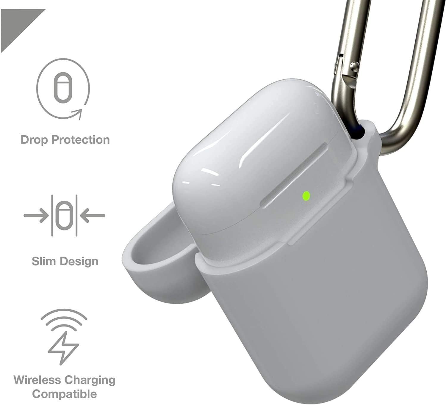 Gear4 Apollo Protective Case for AirPods 1 & 2 - Shockproof Cover with Secure Fit - Sleek White Design (Model 702004151) - Perfect for Travel, Workouts & Everyday Use