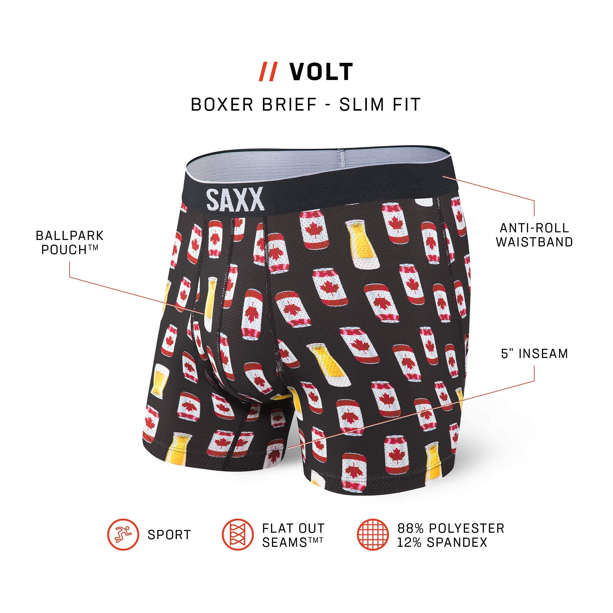 SAXX Underwear Co. Men's Volt Breathable Mesh Boxer Brief - Ultra Soft Comfort Underwear for Active Lifestyle, Workout & Everyday Wear