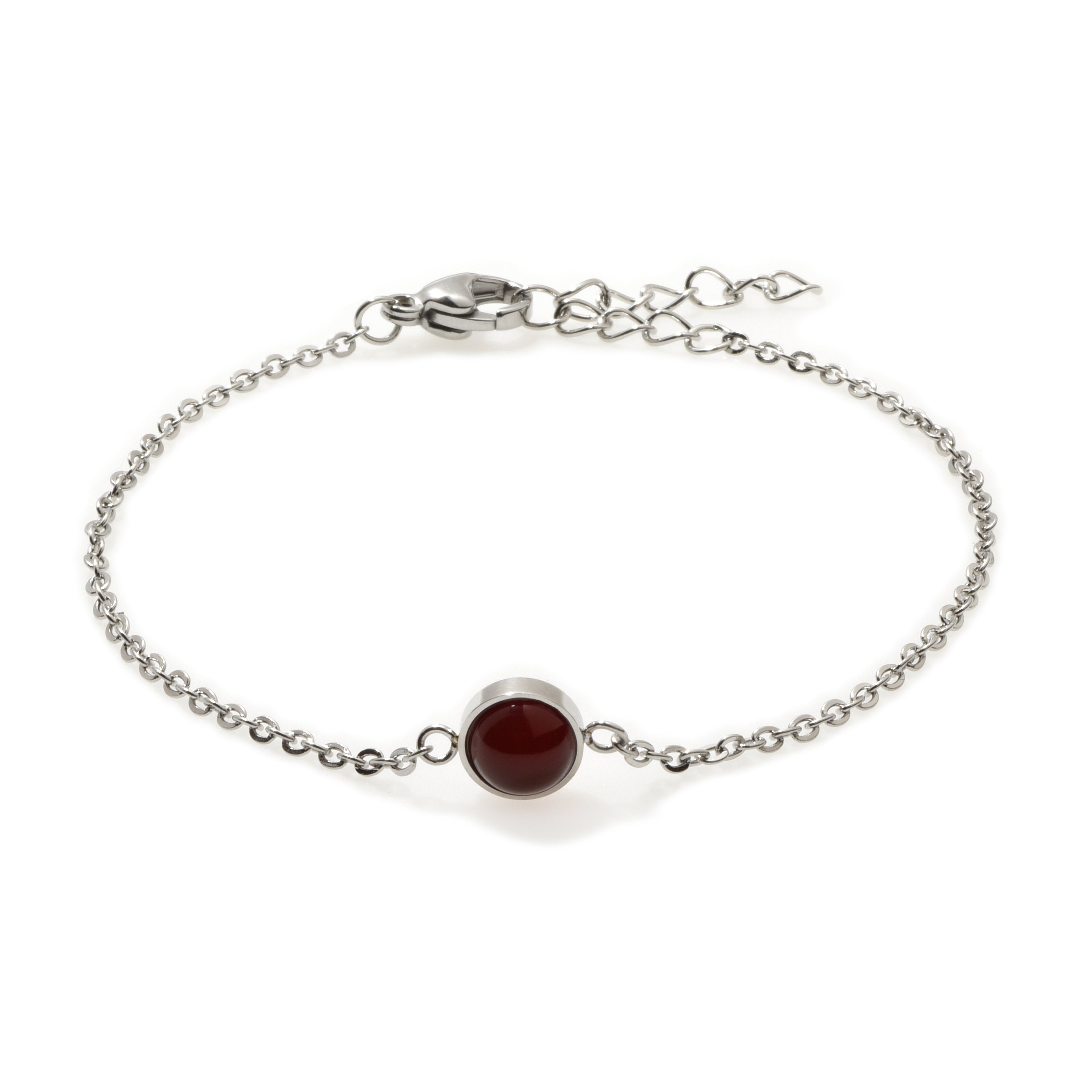 Natural Carnelian Solitaire Sterling Silver Bracelet for Women - Elegant Handmade Jewelry for Everyday Wear, Gifts & Special Occasions
