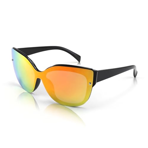 005 Bright Black Frame/Red Mirror Lens