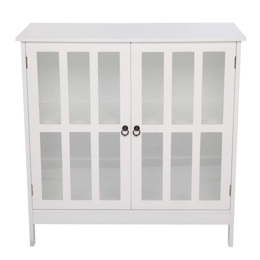 Modern Kitchen Sideboard Buffet Cabinet with 2 Glass Doors - Storage Cabinet for Dining Room, Liquor Display & China Collection - Perfect for Home Kitchen Organization & Entertaining Guests