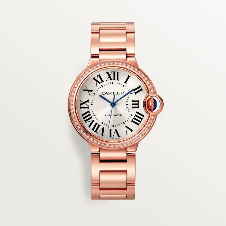 Cartier Ballon Bleu 18K Rose Gold Diamond Women's Luxury Watch - Elegant Dress Watch for Formal Events & Special Occasions