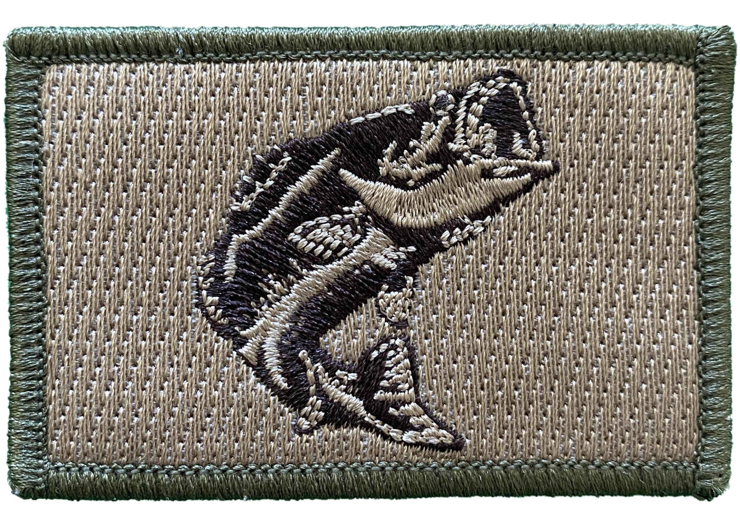 Tactical Wildlife Largemouth Bass Patch - Multifunctional Hook and Loop Embroidered Badge for Outdoor Gear, Hats, Backpacks & Hunting Equipment