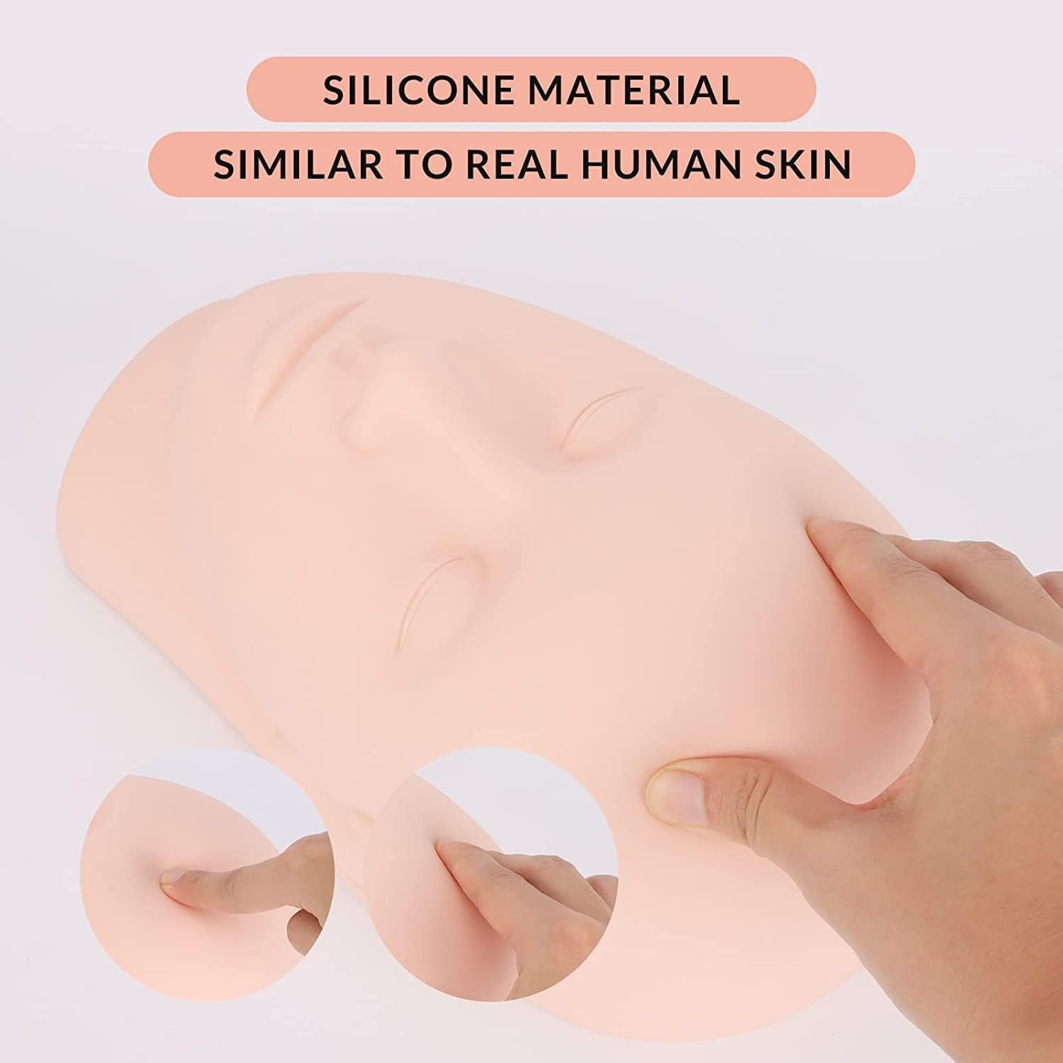 EliteWave Makeup Practice Face Board - Realistic Skin Texture Dummy for Makeup Training, Beginner to Pro | Perfect for Eyeshadow, Foundation & Contouring Practice (1-Piece, Skin Tone) | Ideal for Beauty Schools, Home Practice & Professional Makeup Artist Training