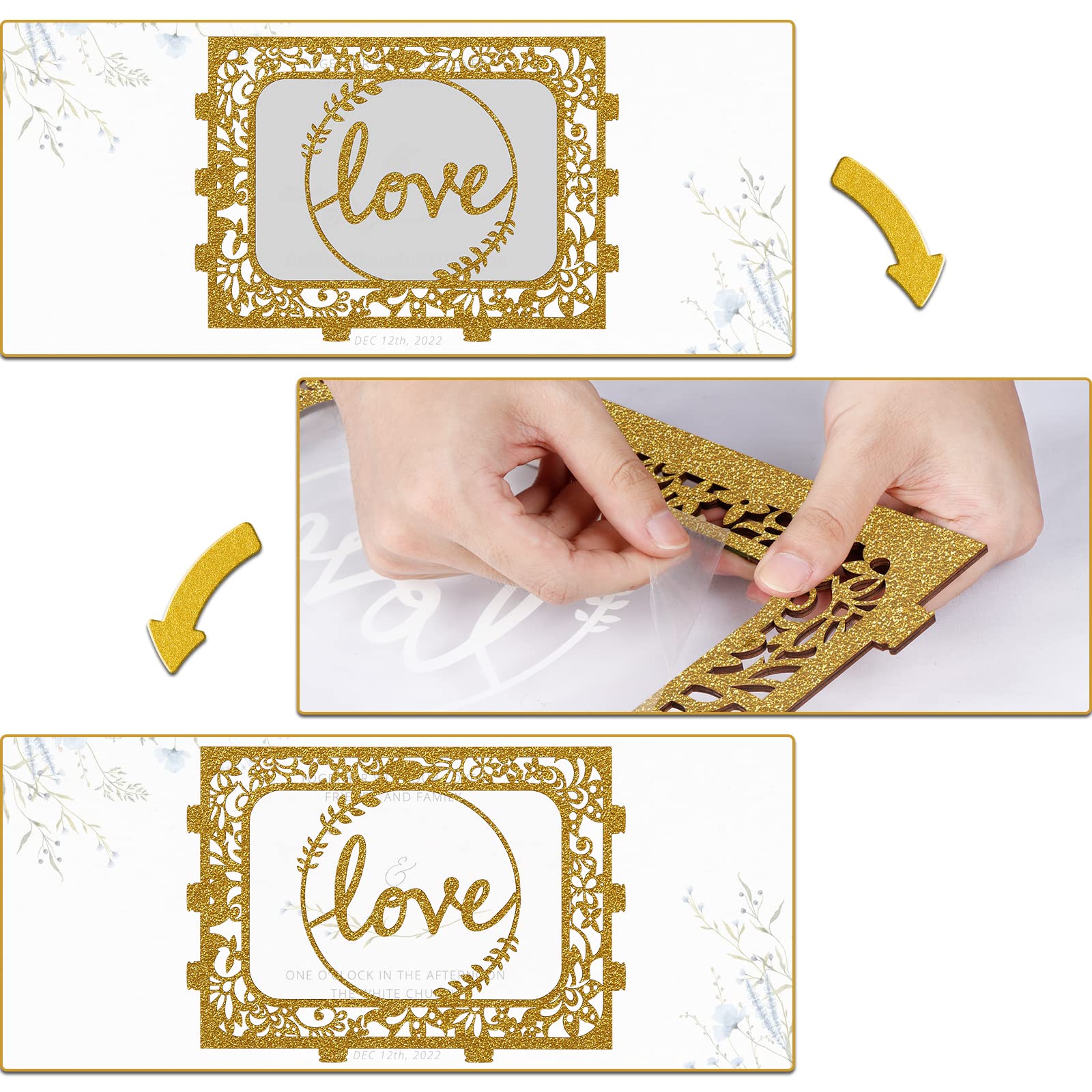 OurWarm Gold Wooden Wedding Card Box with Lock & String Lights - Secure Gift Money Holder for Wedding Reception, Graduation, Birthday, Baby Shower - Perfect for DIY Party Decorations & Special Event Gift Collection