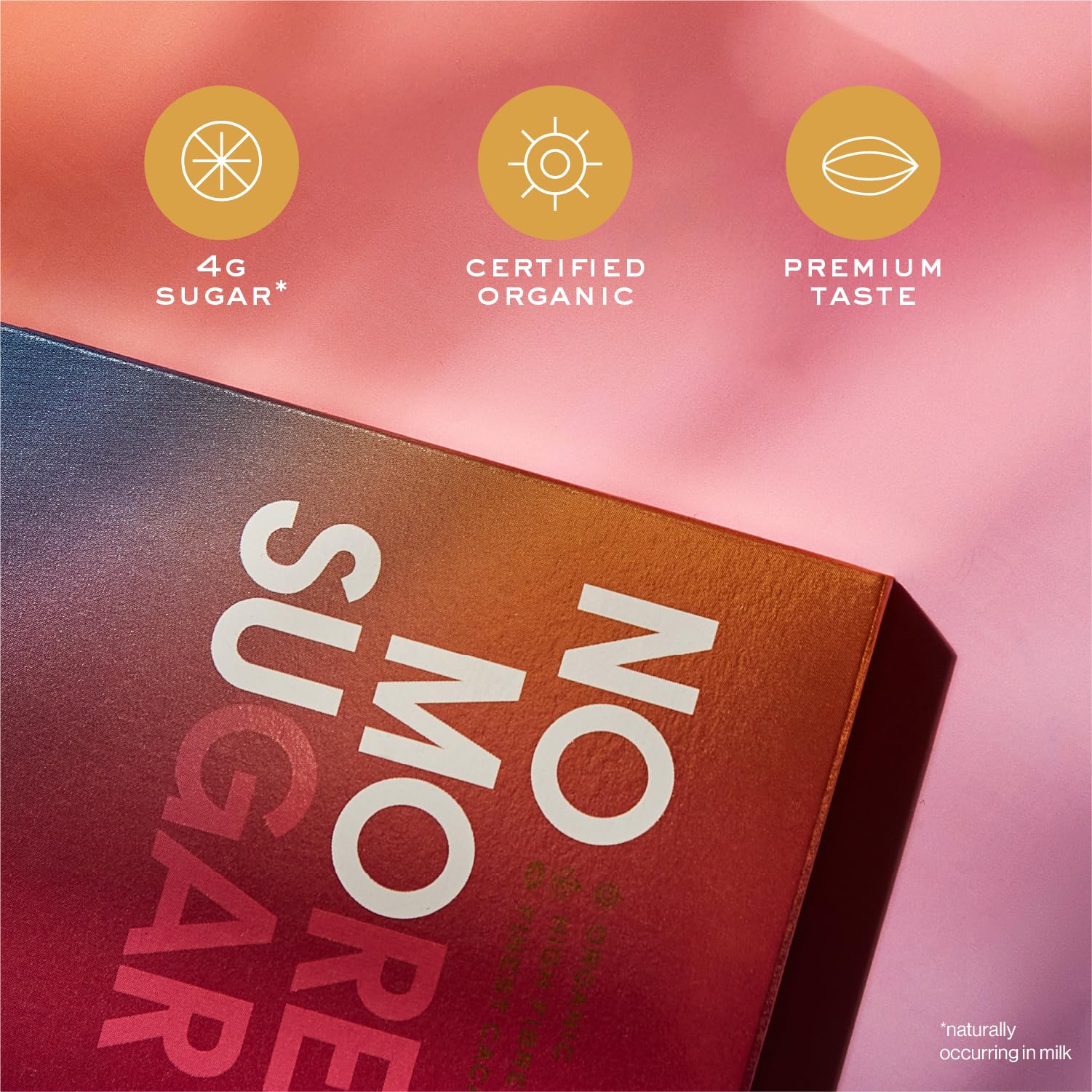 Organic No Sugar Added Milk Chocolate Bars - Keto & Gluten Free (4 Pack) for Healthy Snacking