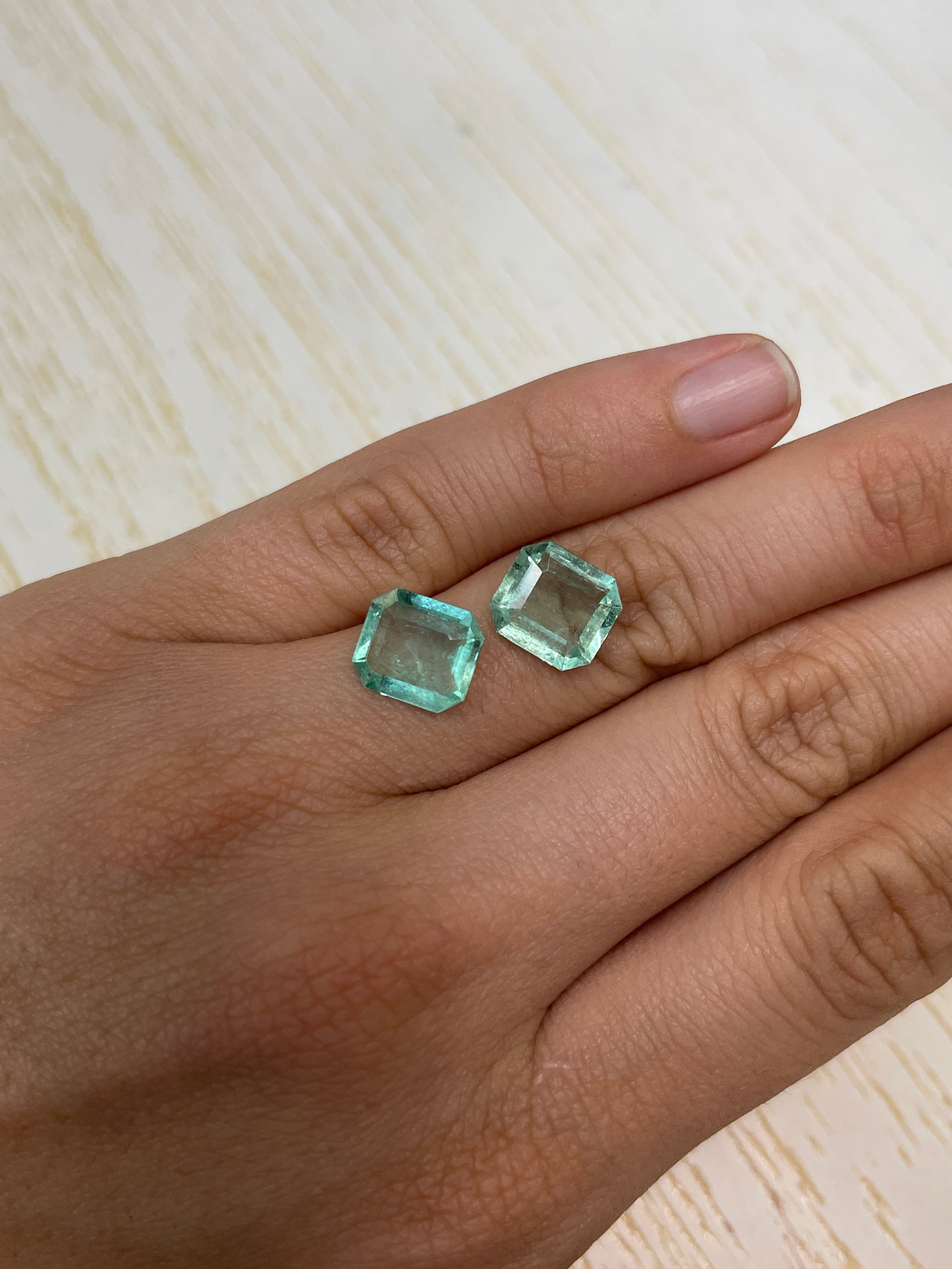 7.06tcw 11x9.5mm Matching Loose Colombian Emeralds - Premium Spready Cut Gemstones for Jewelry Making, Engagement Rings & Luxury Gifts