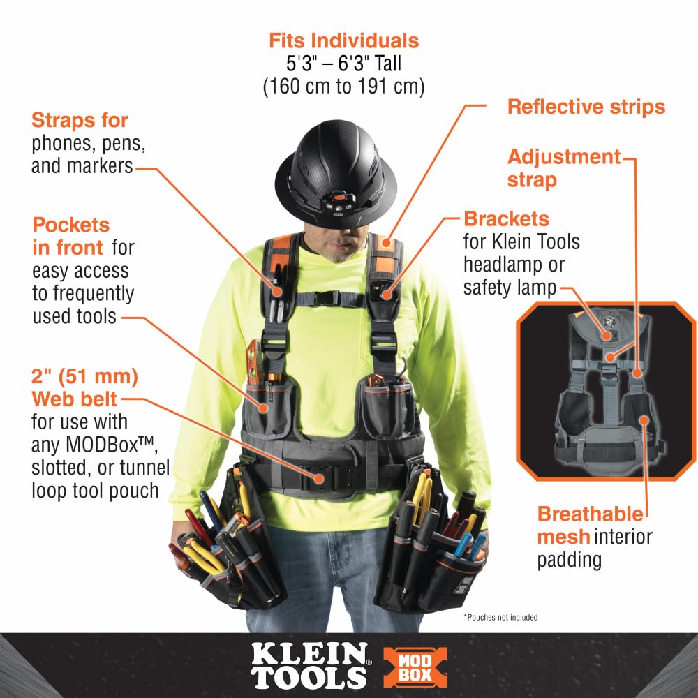 MODbox Tool Vest Combo - Heavy Duty Work Vest with Multiple Pockets for Construction, DIY & Outdoor Activities | Perfect for Electricians, Carpenters & Handymen