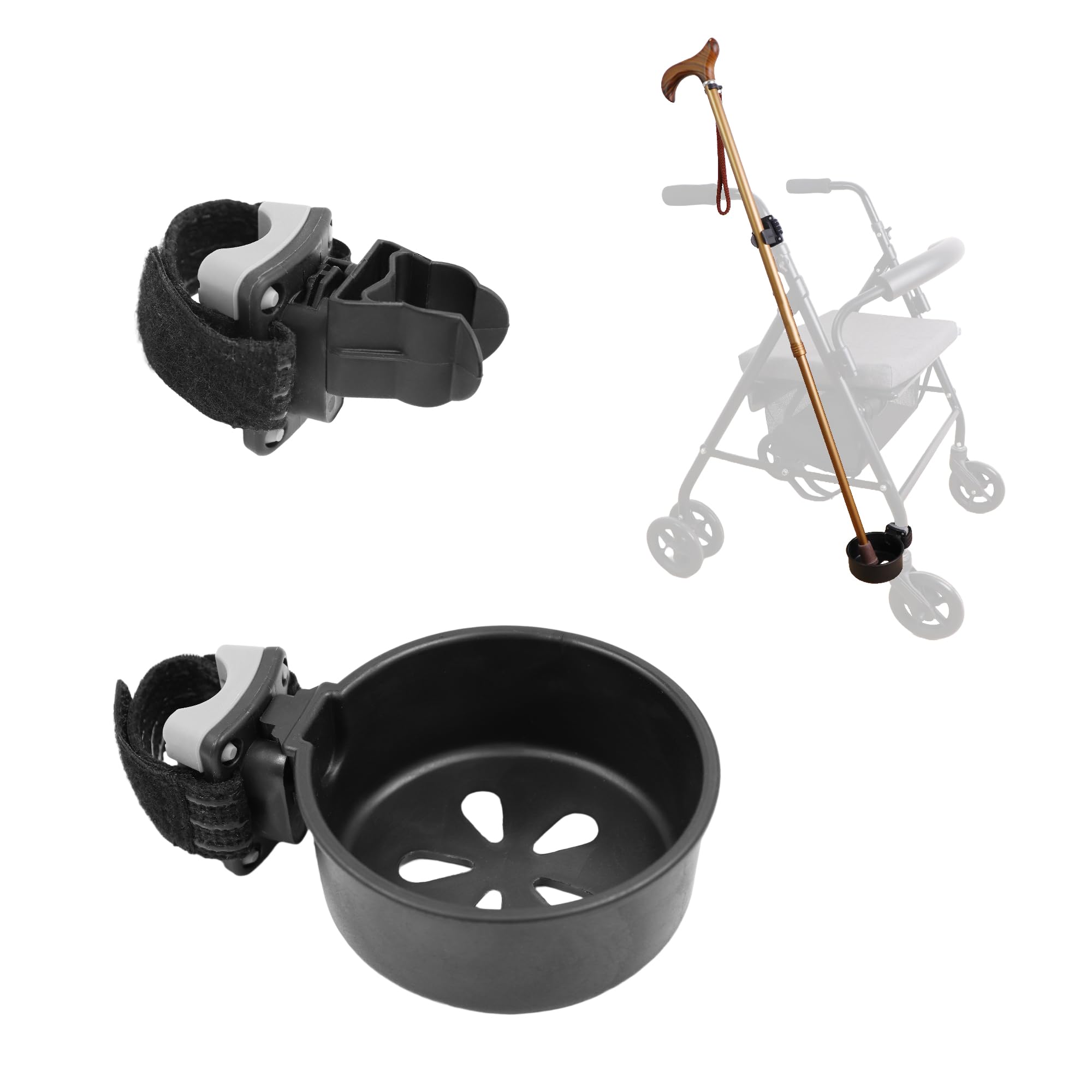 KMINA Walking Cane Holder & Crutch Holder - Secure Stand Clip for Mobility Aids | Perfect for Home, Office, and Travel Use