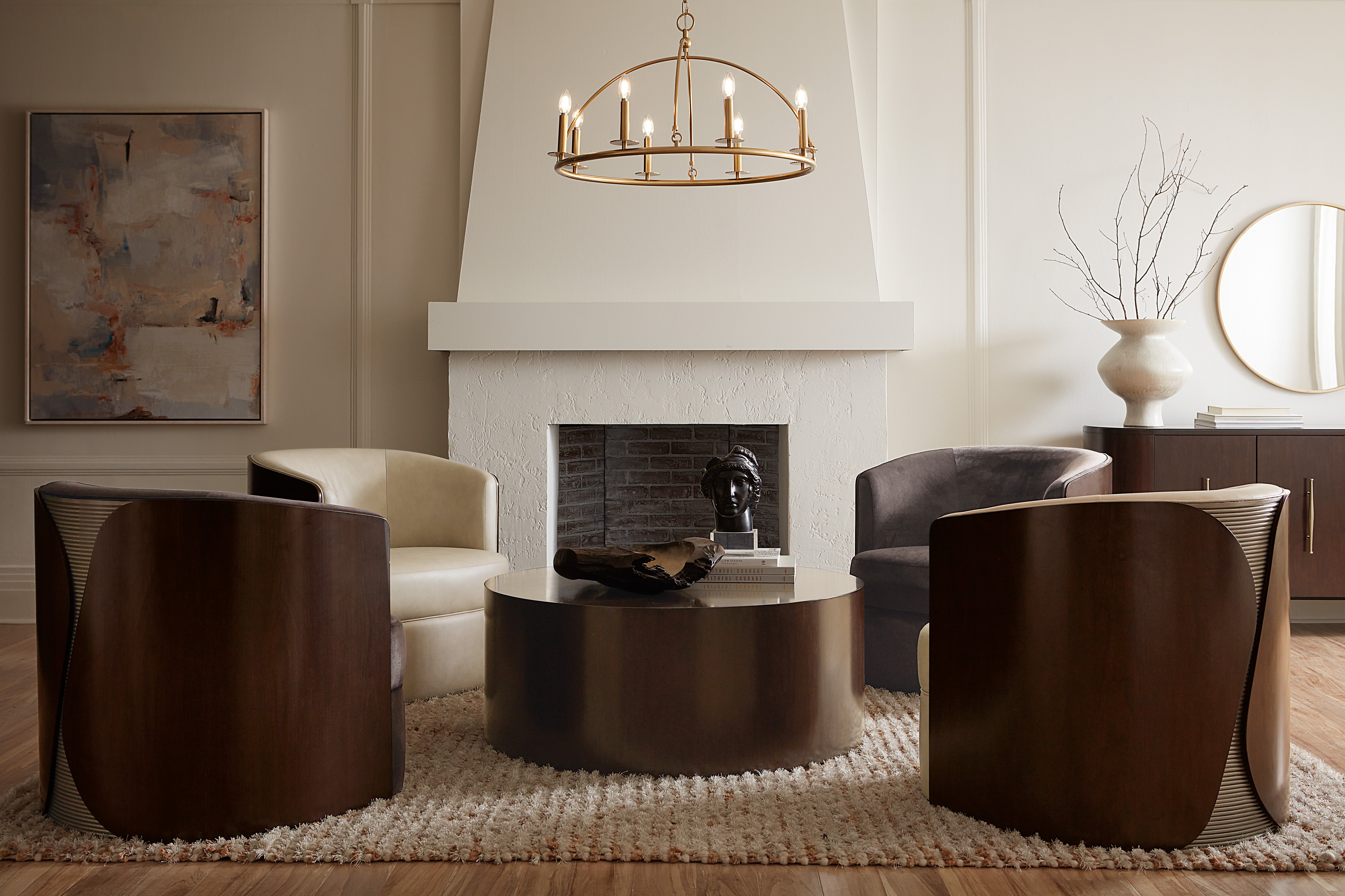 Bella Donna Round Cocktail Table - 30 Inch Modern Coffee Table for Living Room, Bedroom & Patio - Elegant Center Table with Sturdy Metal Base - Perfect for Small Spaces, Apartments and Home Decor
