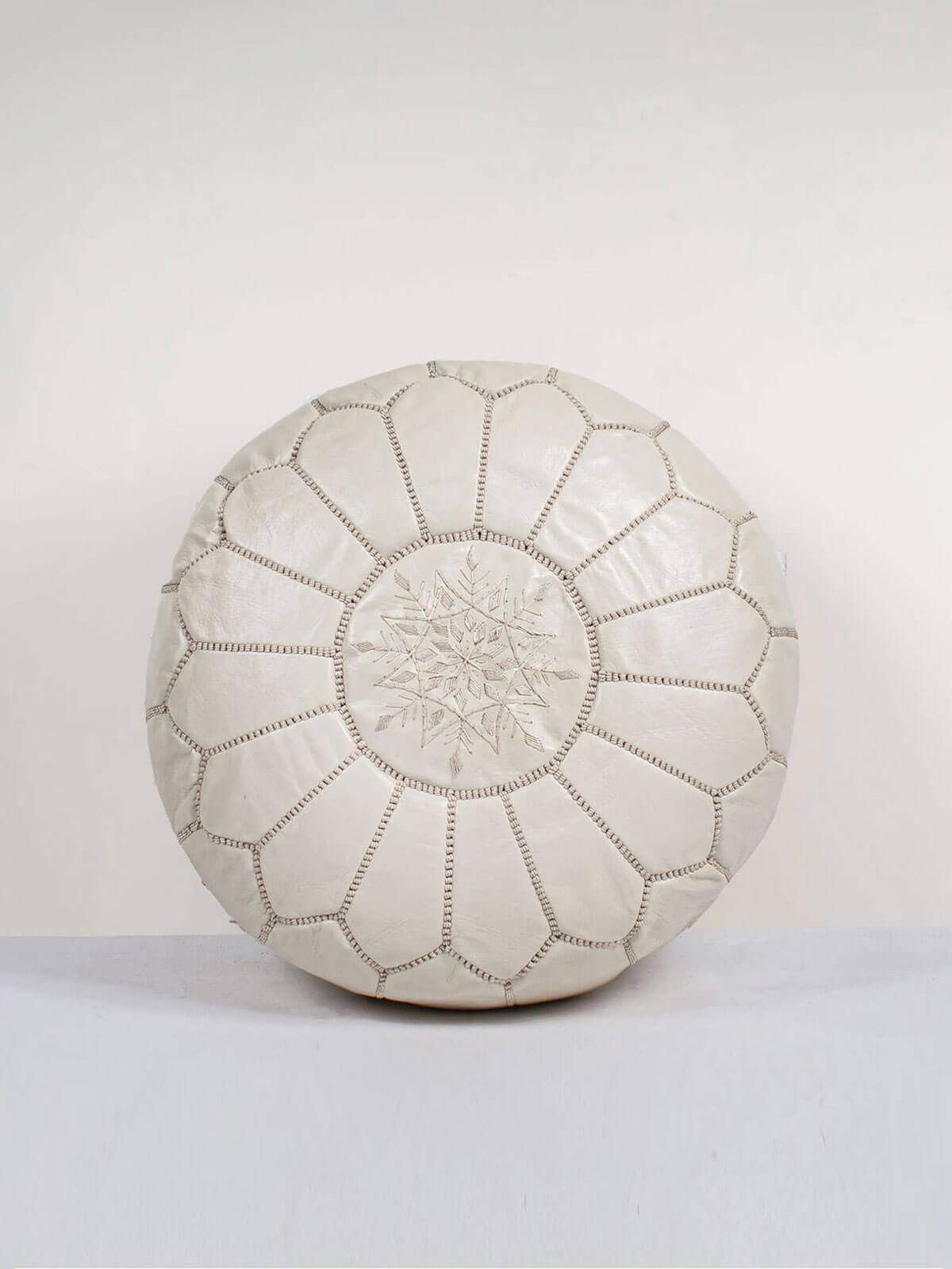 Handmade Moroccan Leather Pouffe Ottoman - Boho Chic Footstool & Decorative Accent for Living Room, Bedroom, or Nursery