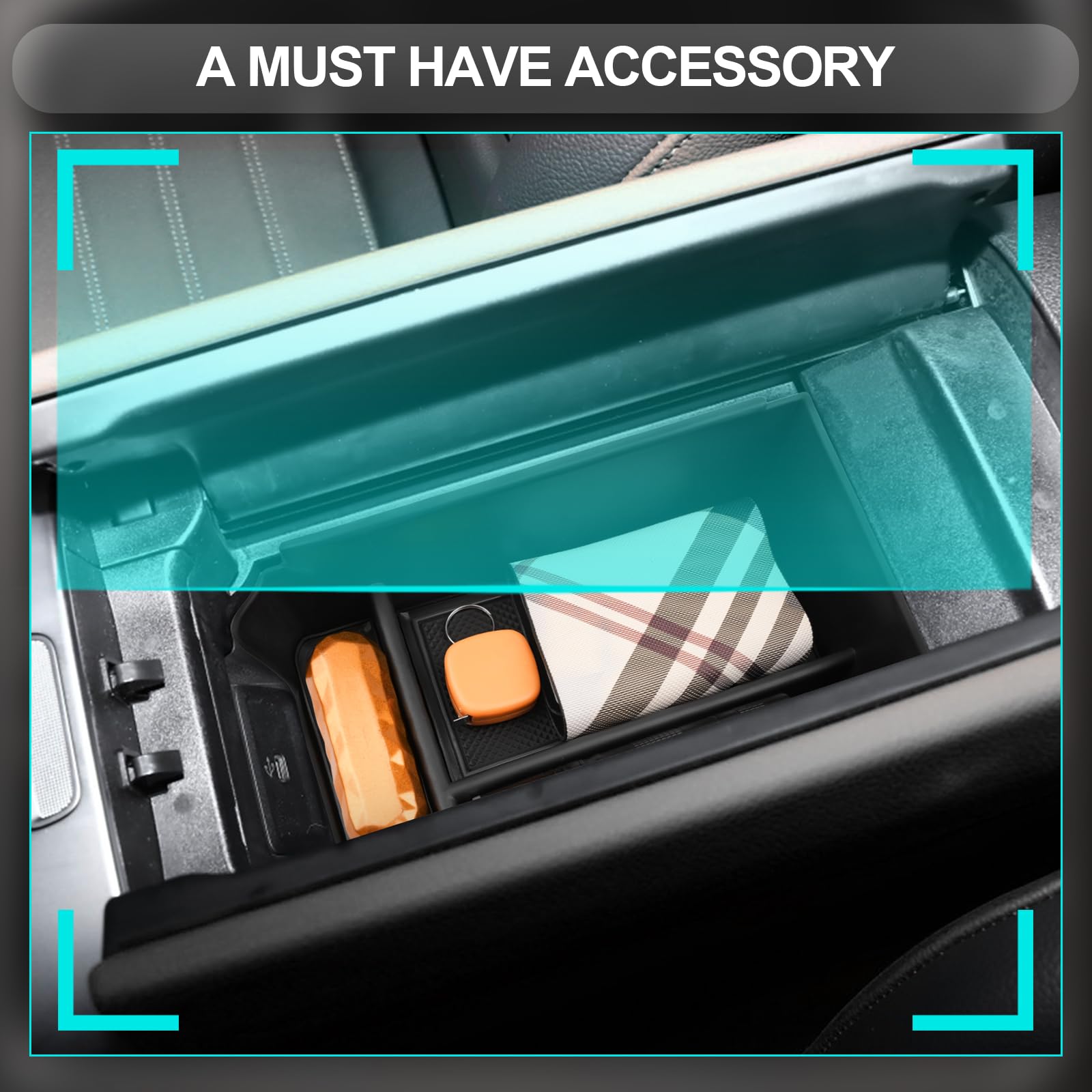 Premium Center Console Organizer for Mercedes Benz GLC 300 SUV (2023-2024) | Black Armrest Tray Storage Box | GLC-Class Accessories | Perfect for Road Trips & Daily Commute