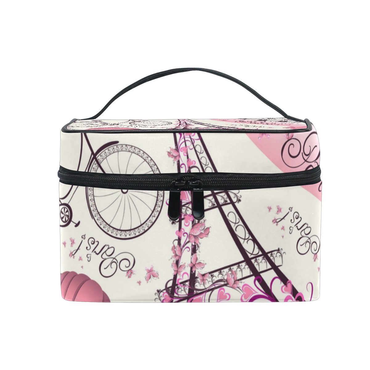 Cooper Girl Eiffel Tower Cosmetic Bag - Waterproof Travel Makeup Train Case with Mirror | Perfect for Travel, Gym & Daily Organization