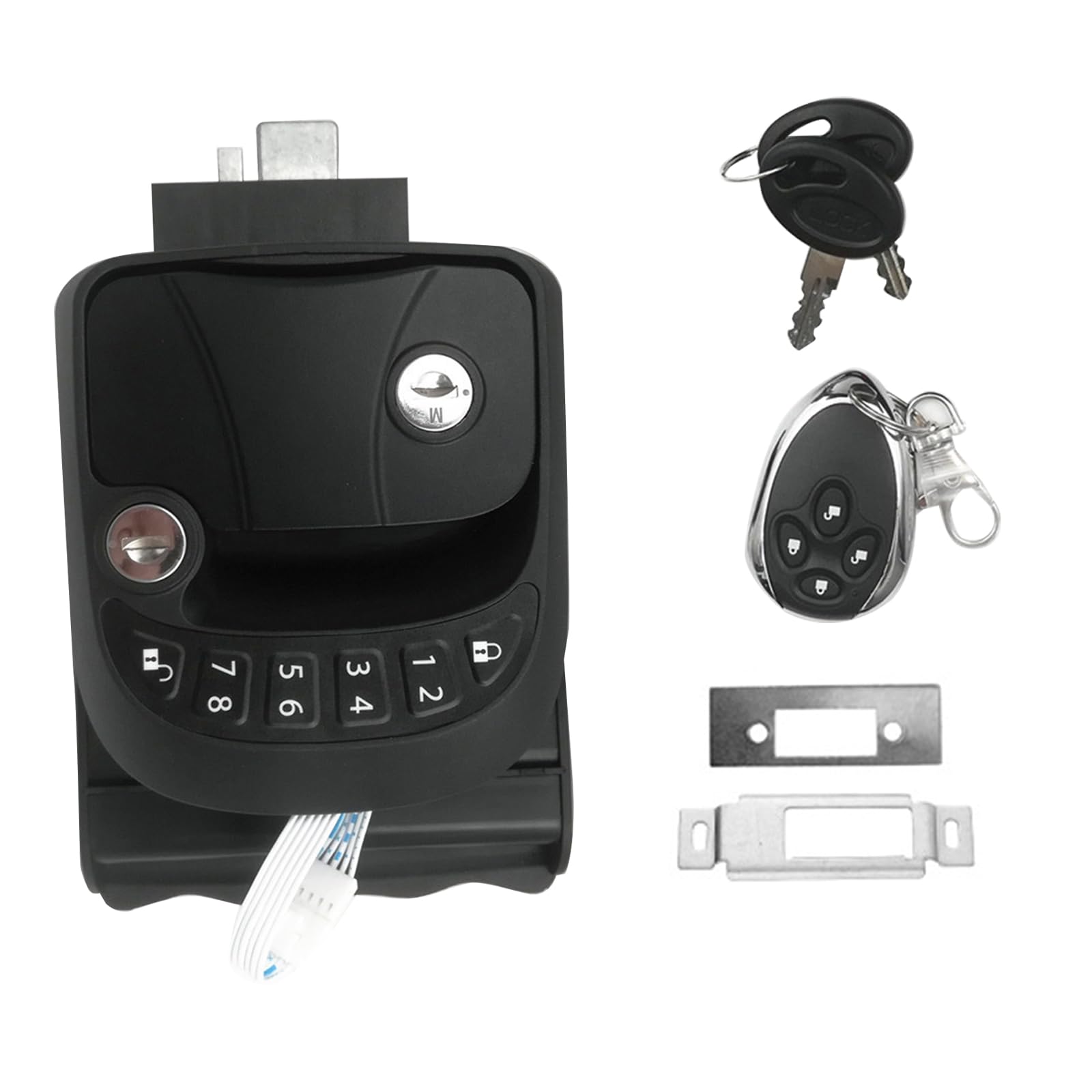 Keyless Entry RV Door Lock with Keypad - Replacement Camper Door Lock with Fobs & 2 Keys for Travel Trailers (Right Handed) | Secure & Convenient Access for Motorhomes, Fifth Wheels & Campers