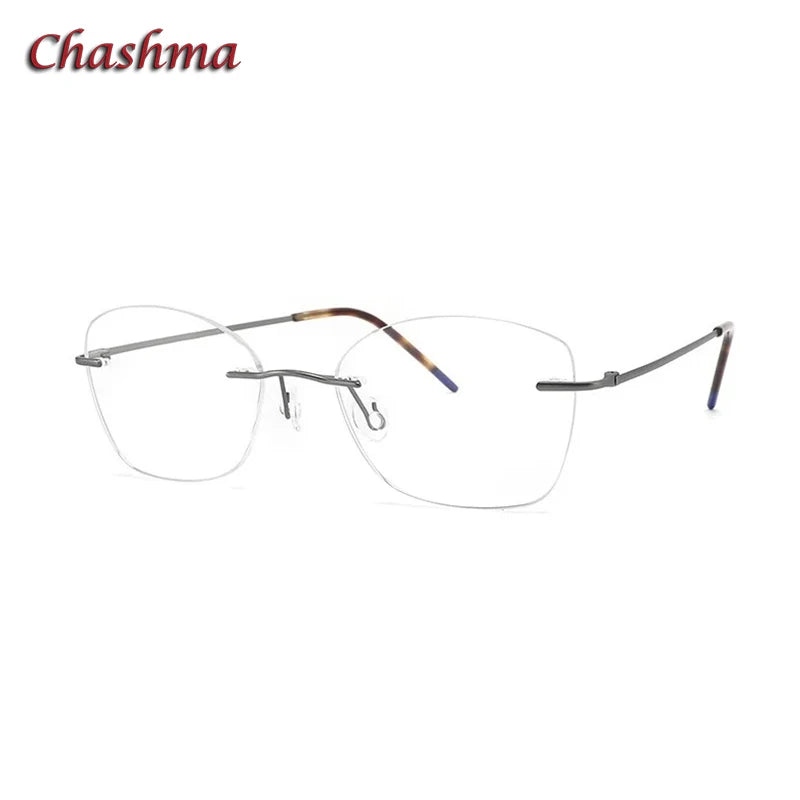 Unisex Rimless Polygon Square Titanium Eyeglasses 9017 - Lightweight & Durable Titanium Frame for Men & Women - Perfect for Reading, Work & Fashion Accessories