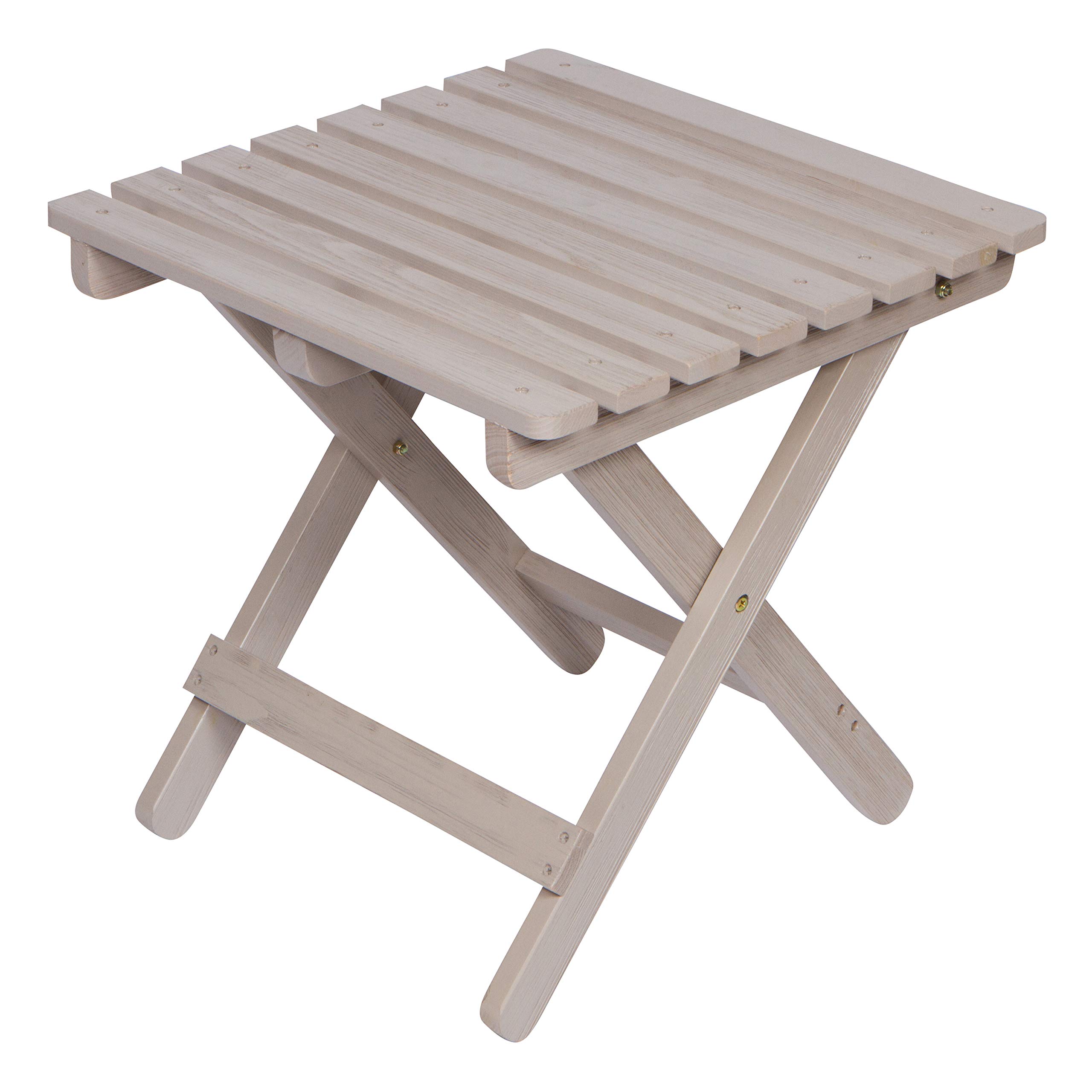 ShineCo Solid Wood Square Folding Side Table - Outdoor Patio Adirondack Coffee Table in Graystone - Perfect for Garden, Balcony & Small Spaces