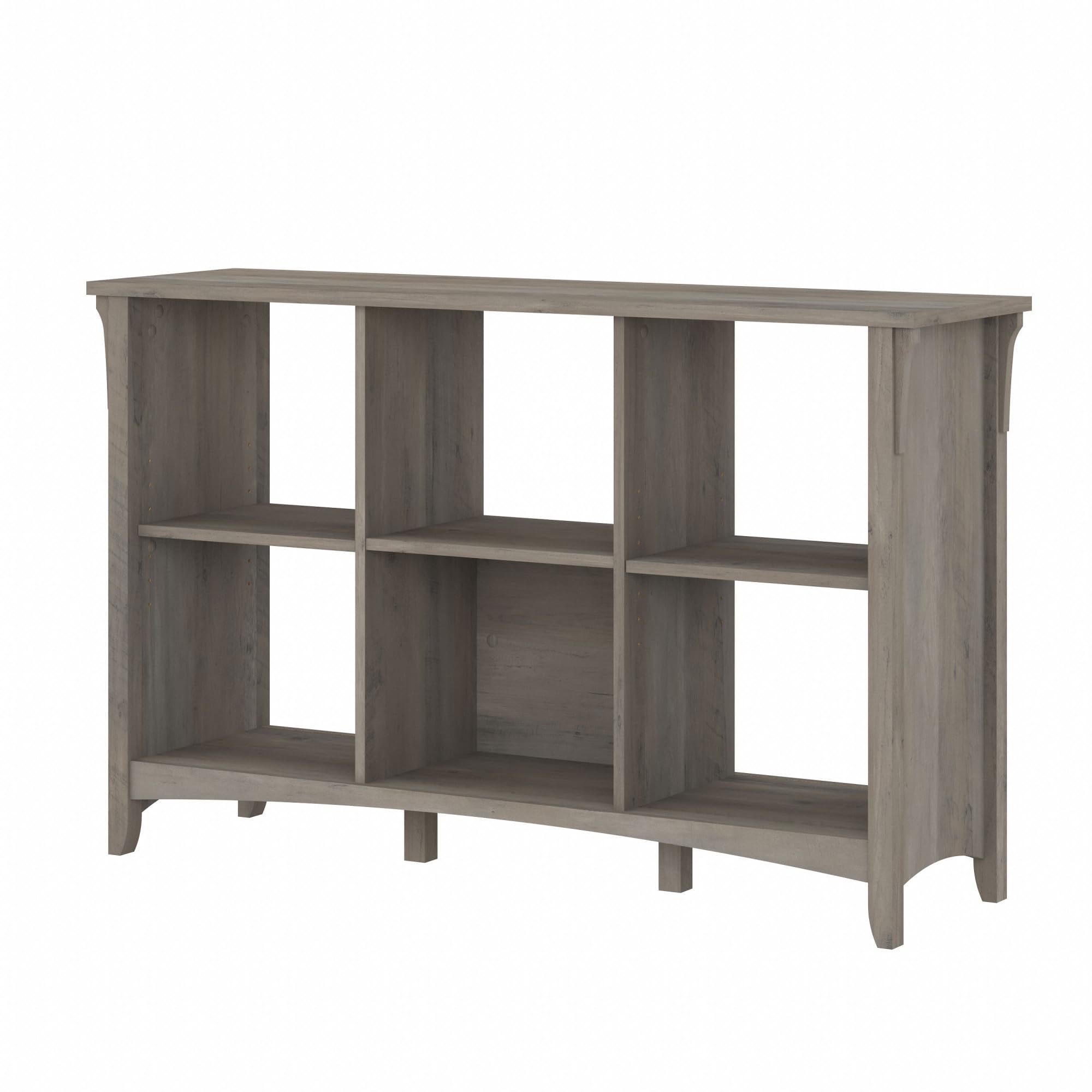 Bush Furniture Salinas 6-Cube Organizer in Driftwood Gray - Modern Office Storage & Home Organization with Open Shelves - Compact Bookshelf for Books, Supplies & Decor - Perfect for Home Office, Living Room & Bedroom Storage