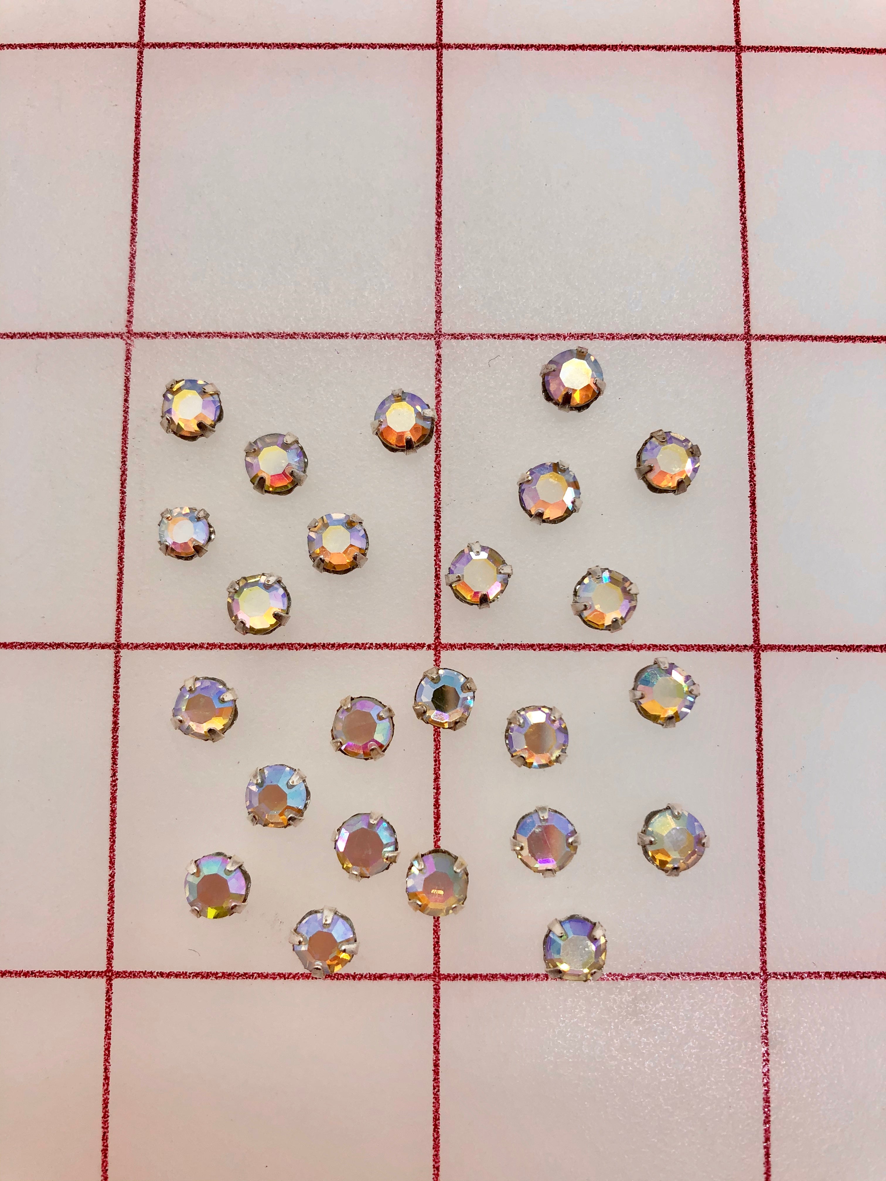 20SS Czech Rose Montees AB Crystal Rhinestones - 24 Pack for DIY Jewelry, Clothing Embellishment, and Craft Projects