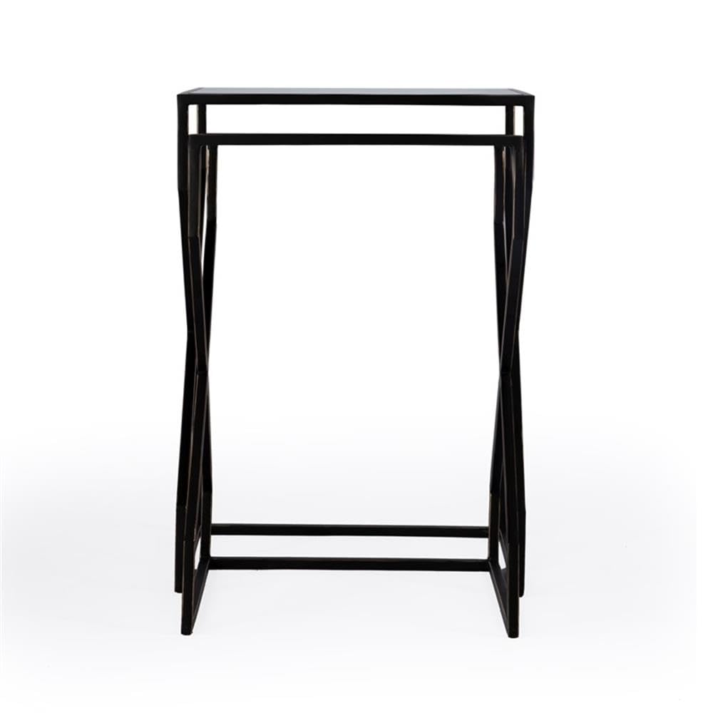 Modern Mirrored Iron Nesting Coffee Tables - Set of 3 Stackable Side Tables for Living Room, Bedroom & Office - Space Saving Accent Tables with Reflective Surface