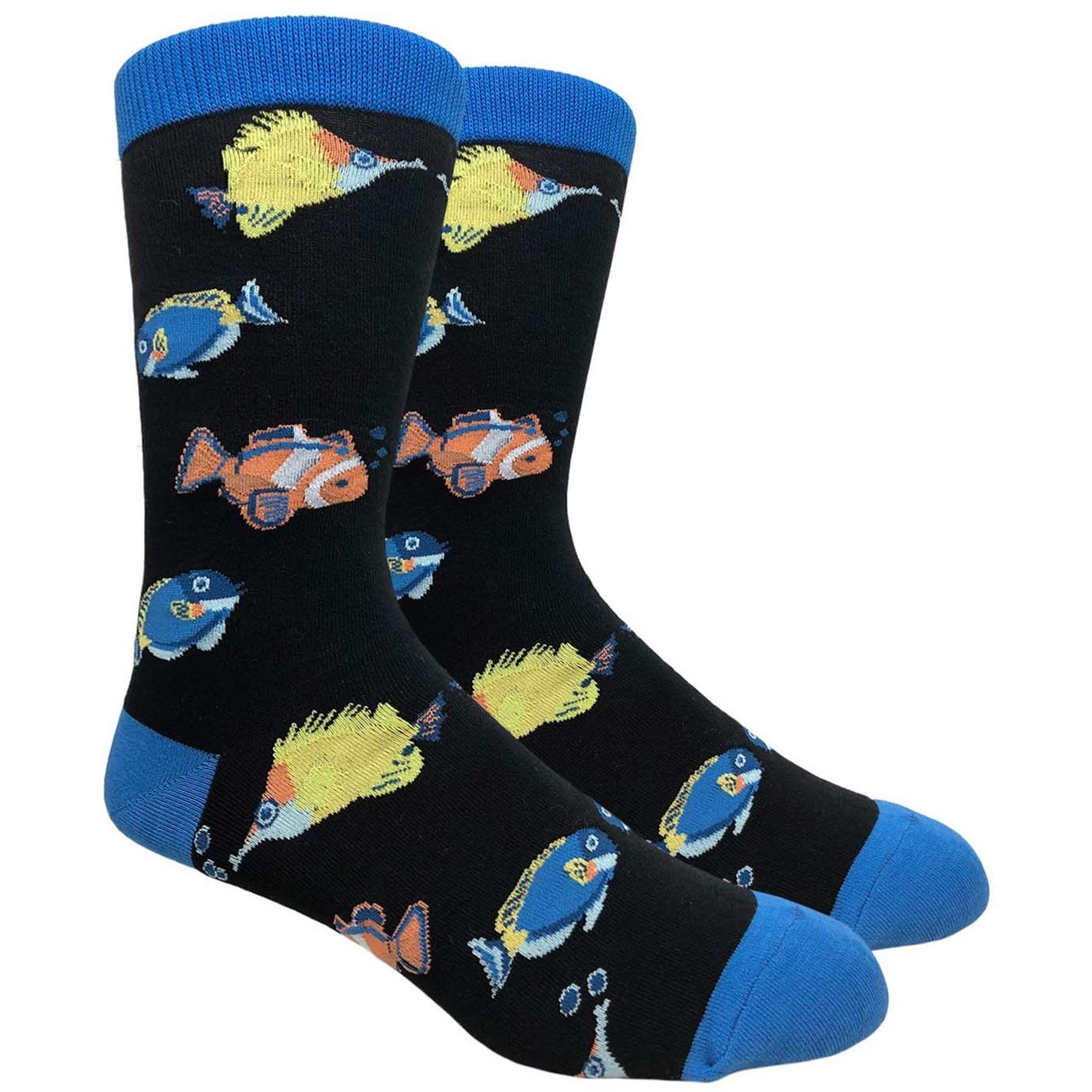 Funny Fish Print Socks for Men - Novelty Casual Socks with Colorful Fish Designs - Perfect for Beach Outings, Fishing Trips, and Gifts