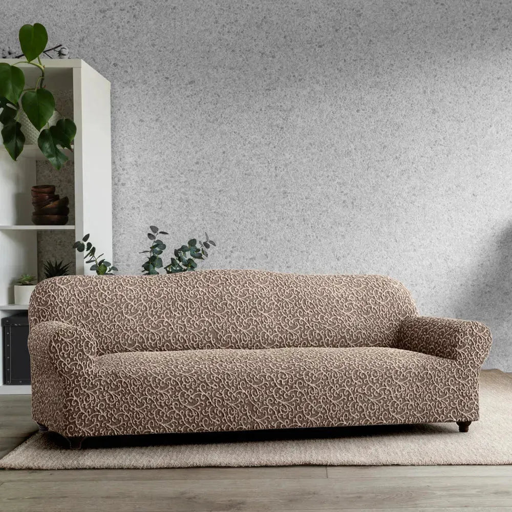 4-Seater Jacquard 3D Sofa Slipcover - Stretchable Furniture Protector for Living Room, Bedroom & Office - Easy Washable Couch Cover for Home Decor