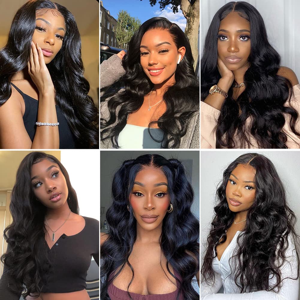 100% Unprocessed Brazilian Virgin Human Hair Bundles - 4 Pcs Body Wave Weave (22/24/26/28 Inch) 10A Grade Natural Black Hair Extensions for Women | Perfect for Styling, Volume Boost & Everyday Wear