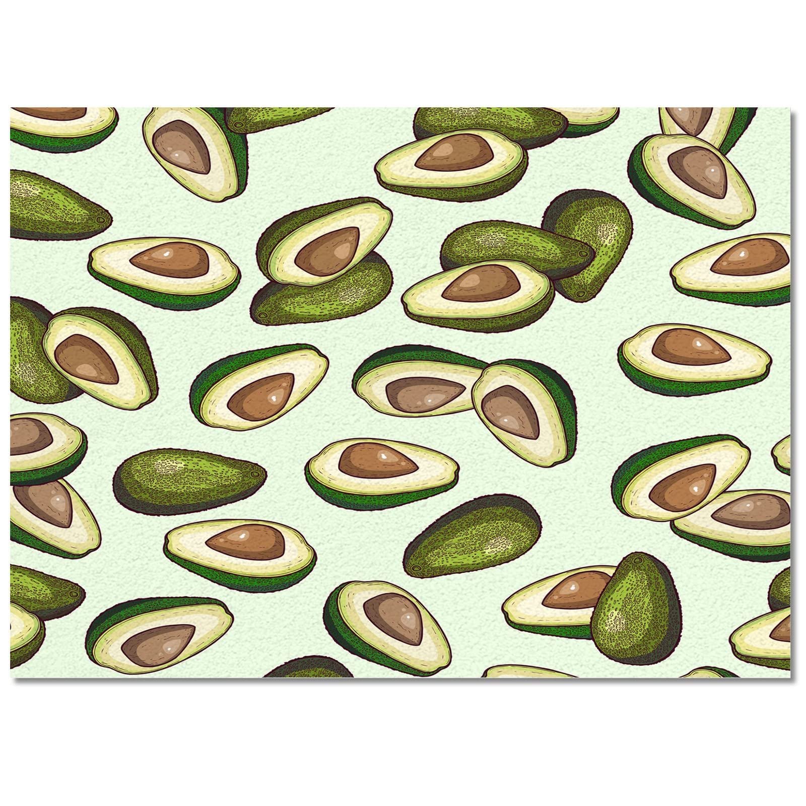 Premium Non-Slip Avocado Sliced Area Rug - 6x4ft Durable Kitchen & Home Decor Rug for Living Room, Bedroom, Dining Room, Office & Laundry - Perfect for Fruit-Themed Decor & High-Traffic Areas