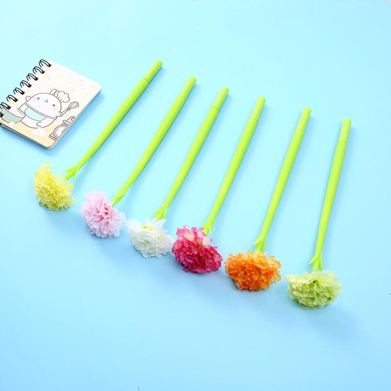 Premium Carnation Flower Gel Pen - Smooth Black Ink for Journaling, Note Taking & Gift Giving - Elegant Floral Design Writing Tool for Students, Office & Creative Projects