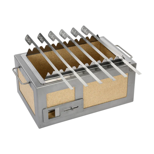 Premium Kasai Konro Skewer Rack for Medium Wide Grills - Perfect for BBQ, Camping & Outdoor Cooking - Durable Stainless Steel Grill Accessory for Yakitori, Kebabs & More