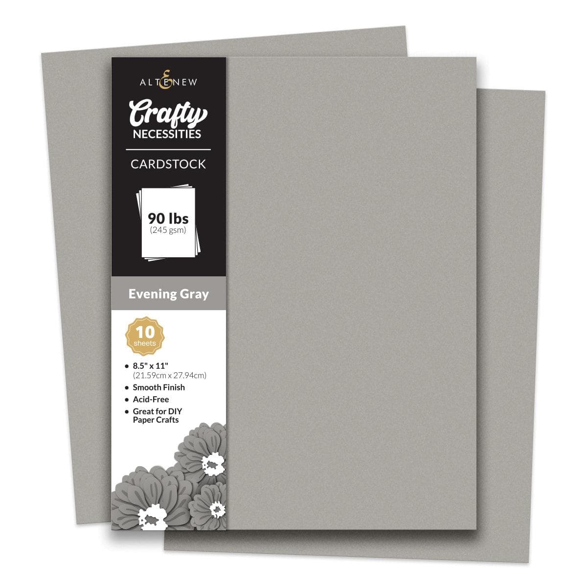 Premium Evening Gray Cardstock - 10 Sheets for Scrapbooking, Card Making & DIY Crafts - Perfect for Invitations, Greeting Cards & Home Decor Projects