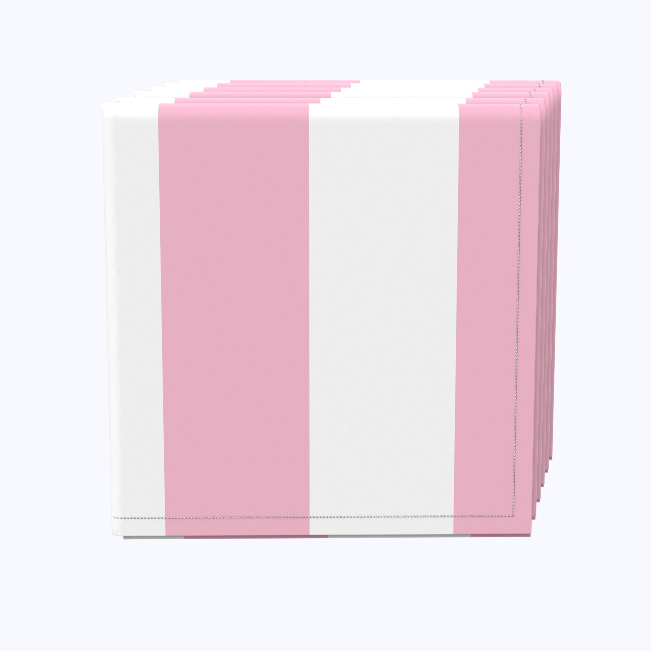 3 Pack Cabana Stripe Cotton Napkins - Pale Pink & White - Perfect for Beach Parties, Picnics & Summer Dining Decor