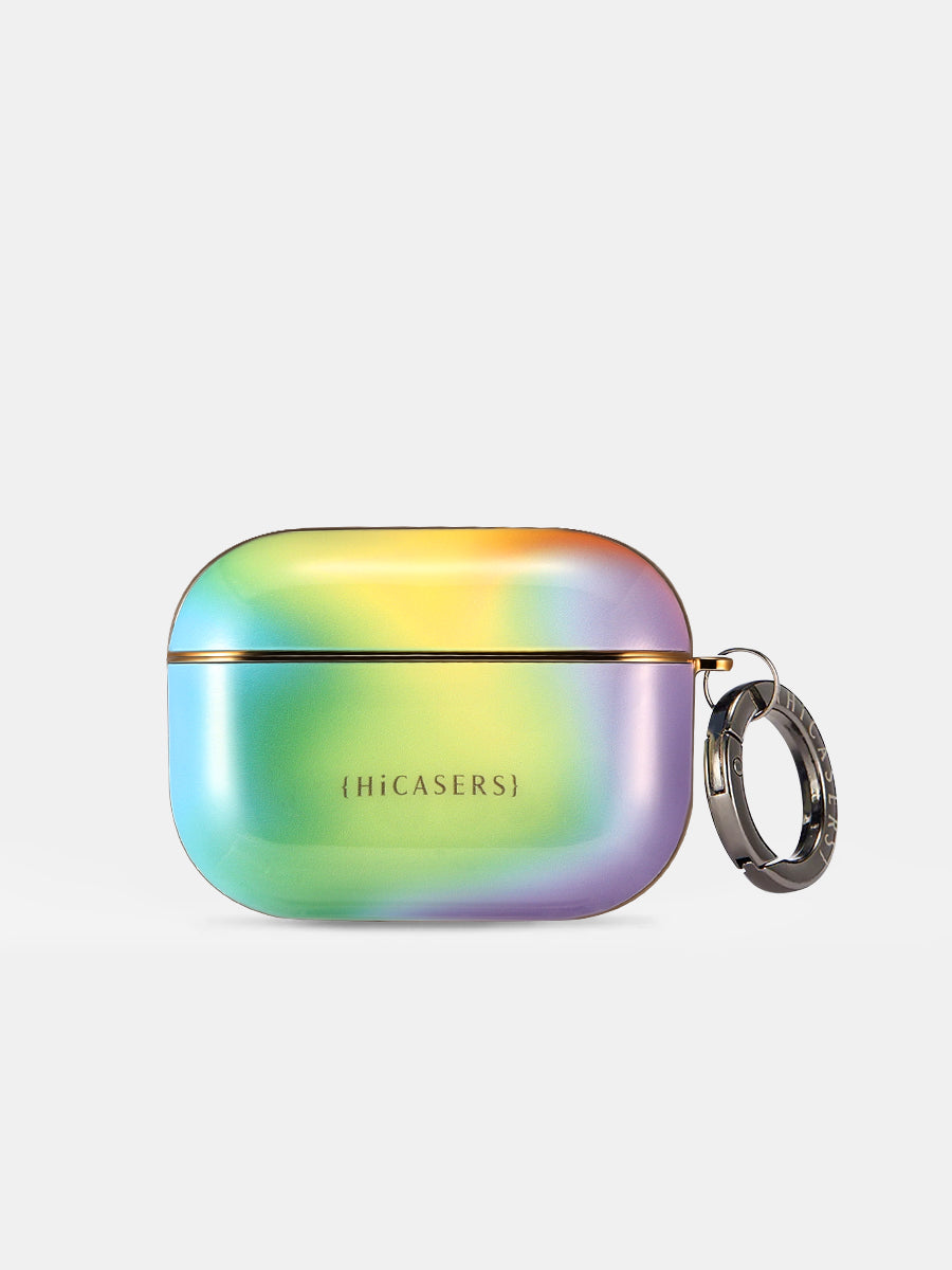 Iridescent Green and Purple Watercolor Wash AirPods Case - Stylish Protective Cover for AirPods 1/2/3/Pro - Perfect for Everyday Use, Travel & Gifts