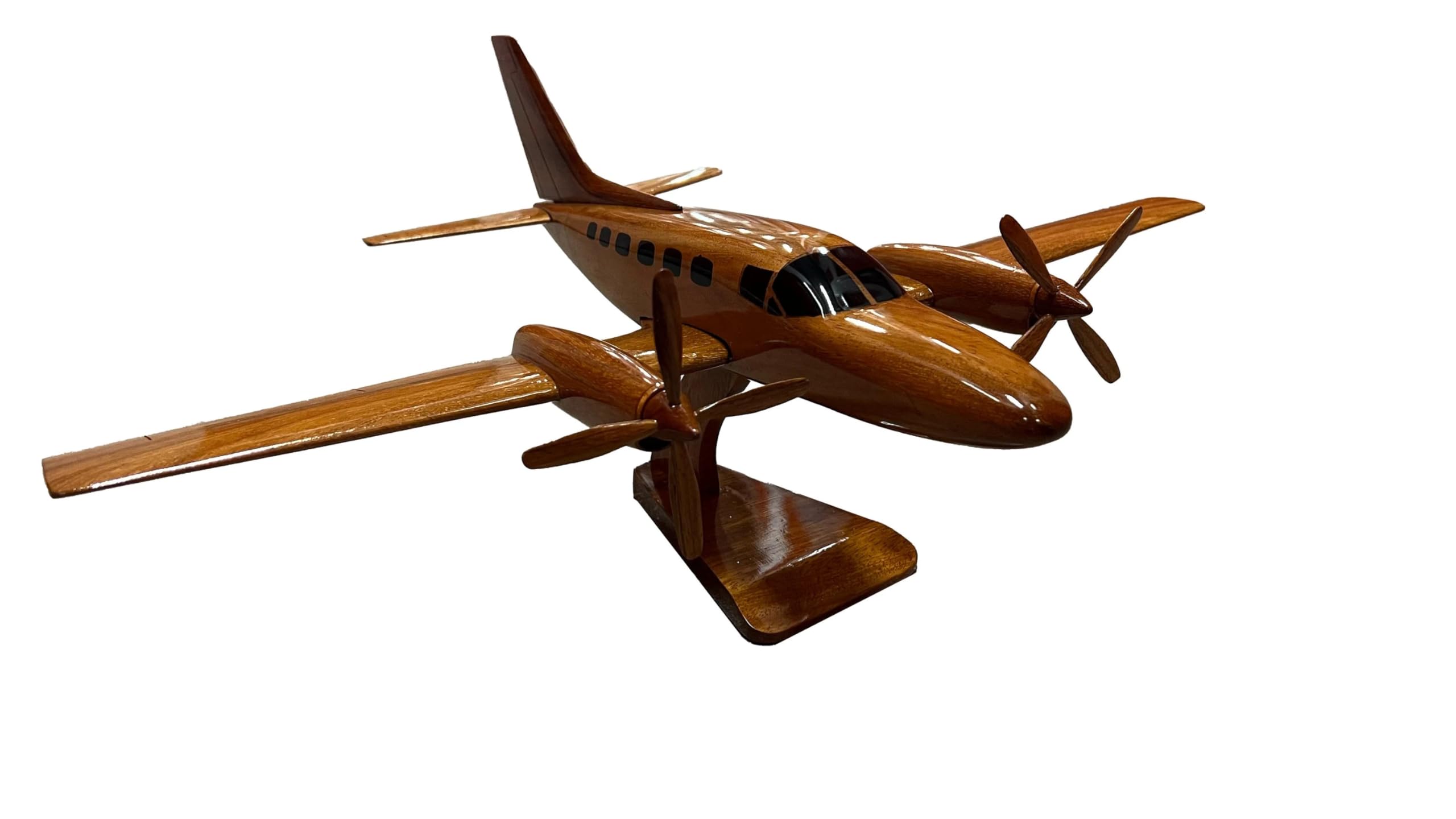 Cessna 441 Conquest II Desktop Airplane Model - Handcrafted Mahogany Wood Display - Perfect for Office Decor, Aviation Enthusiast Gifts & Home Collection