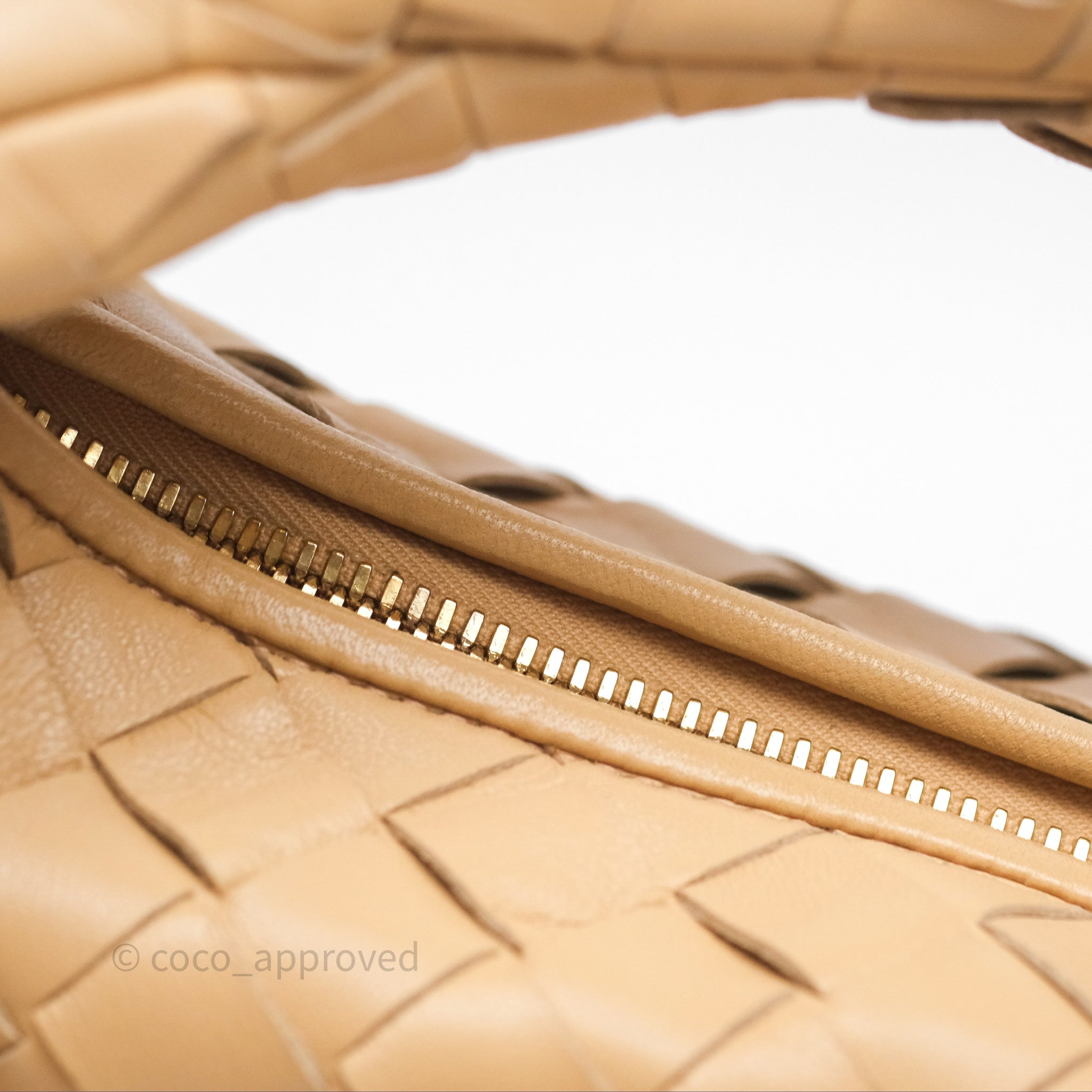 Bottega Veneta Mini Jodie Clutch Bag in Almond Lambskin with Gold Hardware - Luxury Crossbody Purse for Women, Perfect for Evening Events & Date Nights